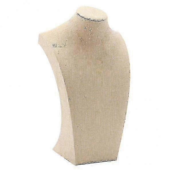 3xقلادة قلادة عرض تمثال نصفي عارضة أزياء حامل حامل الرف ، الكتان 235 * 390mm