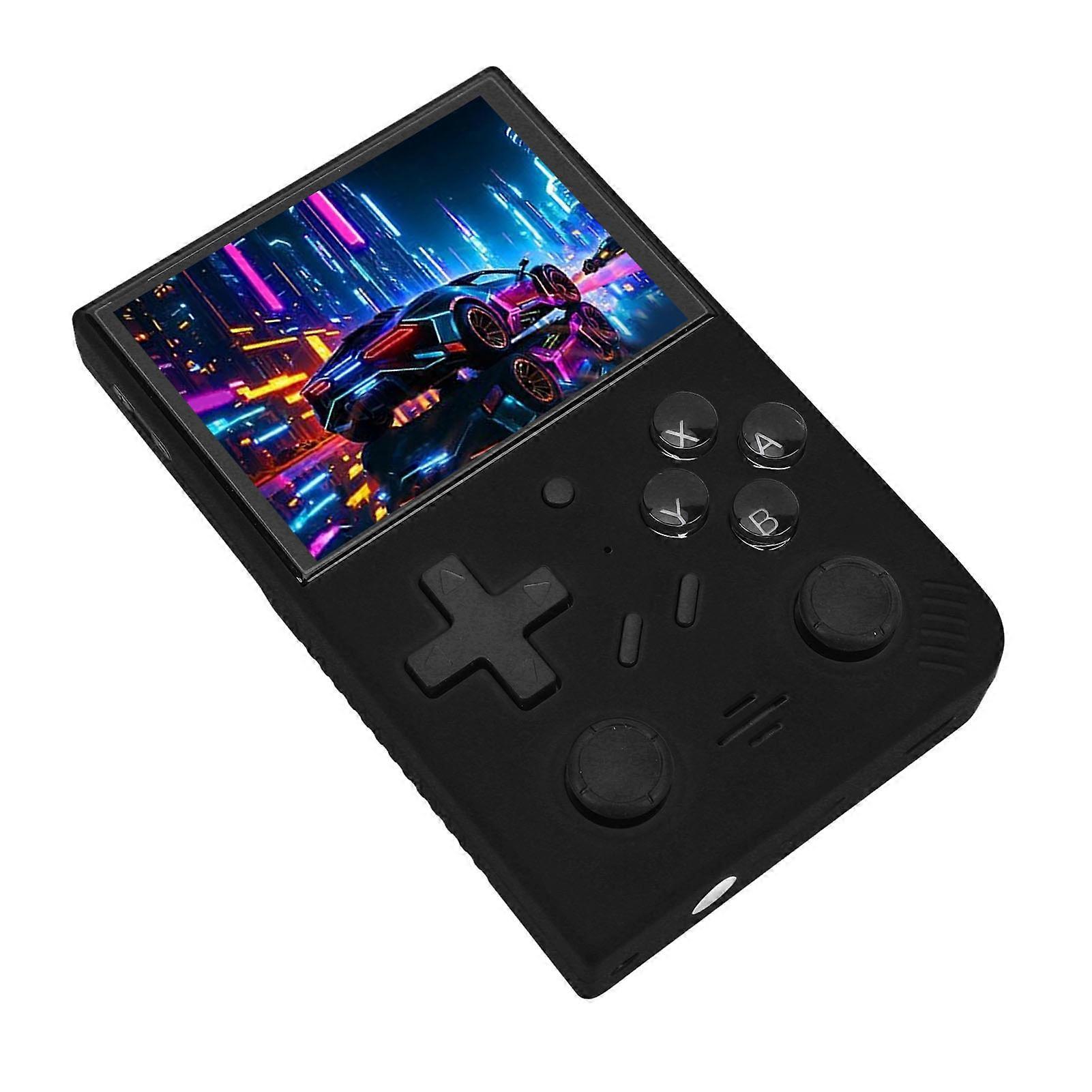 Handheld Game Console 3.5in IPS LCD Display 4 Core 1.5 GHZ Pocket Gaming Console for Home Outdoor Travel Black 64G More Than 10000 Games