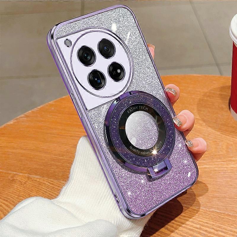 Plated Gradient Glitter Round Holder TPU Phone Case