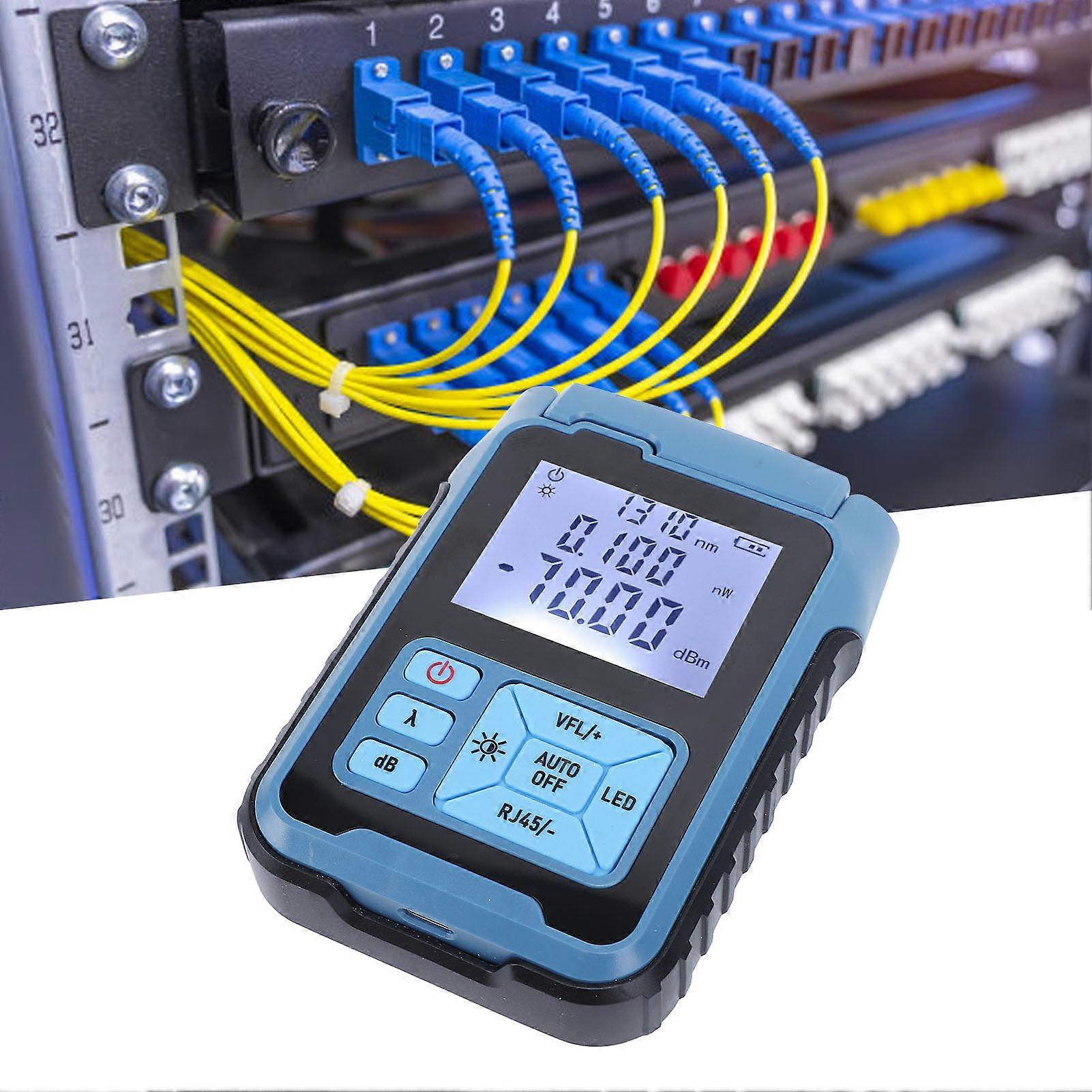 5mw Optical Power Meter Rechargeable High Accuracy Red Light Tester Fiber Optic Cable Attenuation Testing Tool 850‑1650nm 