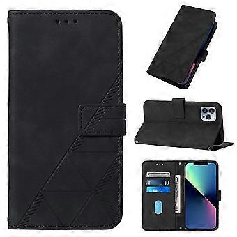 Compatible With Iphone 13 Pro Max Embossed Pu Leather Wallet Case Card Slots Flip Stand Feature Protective Phone Cover