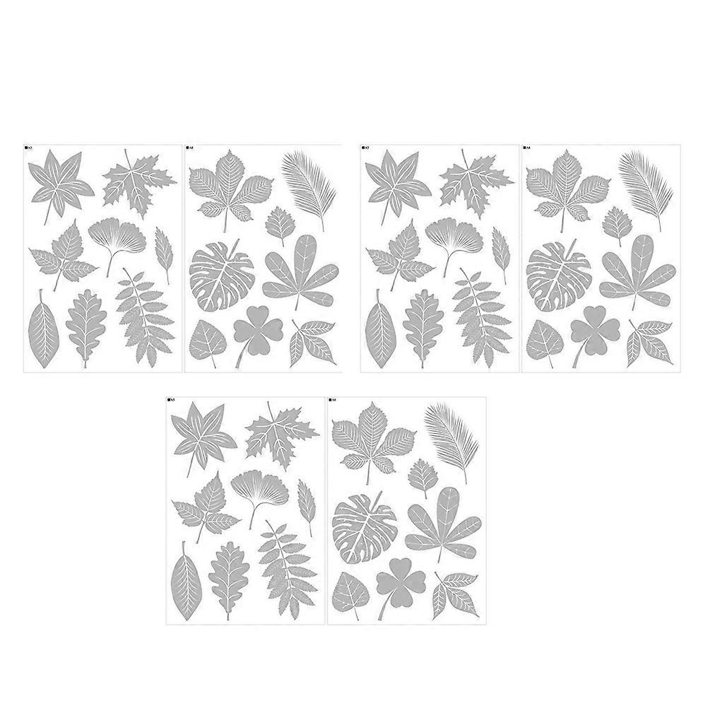 3 Sets/48PCS Leaf Shape Clear Window Decal Electrostatic Film Window Sticker