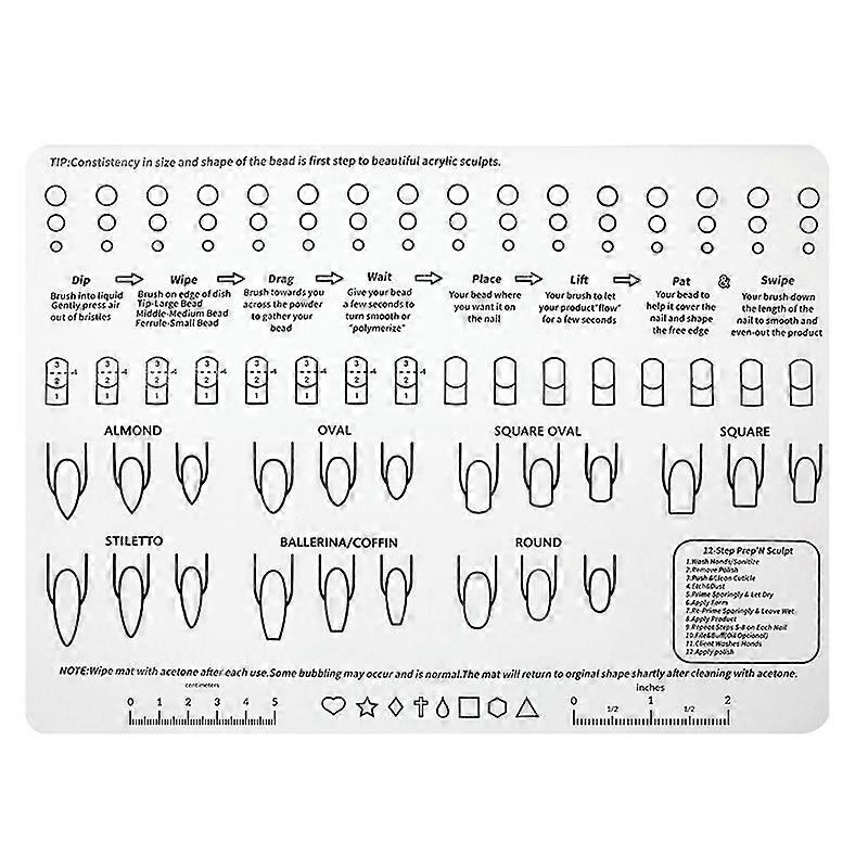 Silicone Manicure Pads Palette Practice Table Mats 40x30x0.06cm