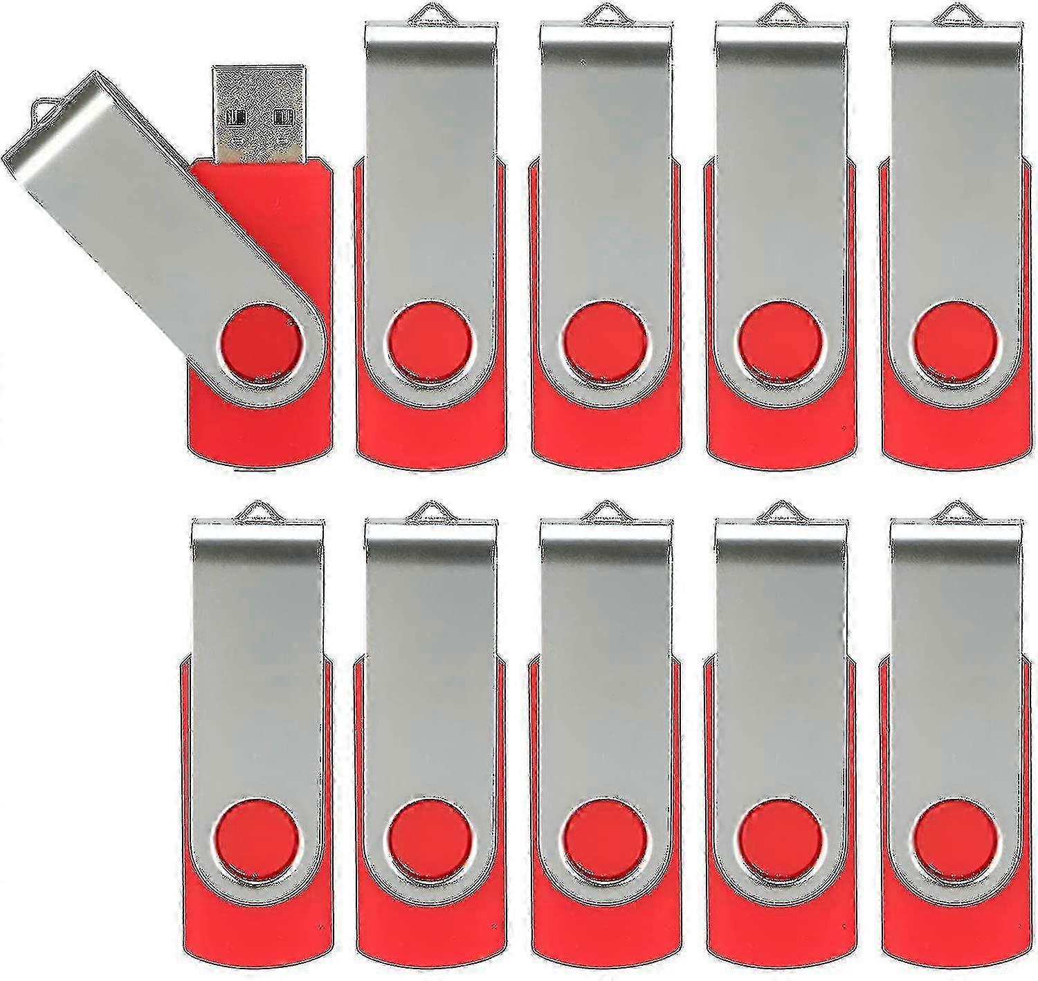 10 balení USB 2.0 otočných flash disků Bulk Memory Sticks Skládací úložiště