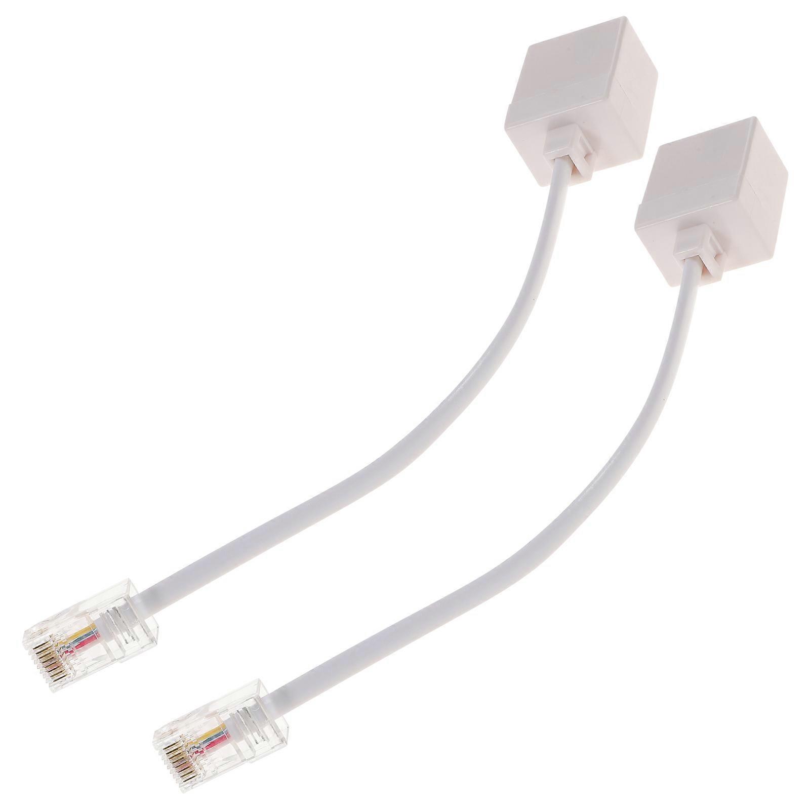 2pcs Adapter for Telephone to Ethernet Cable Connector for Analog Phones, Compact Design for Stable Signal Transmission