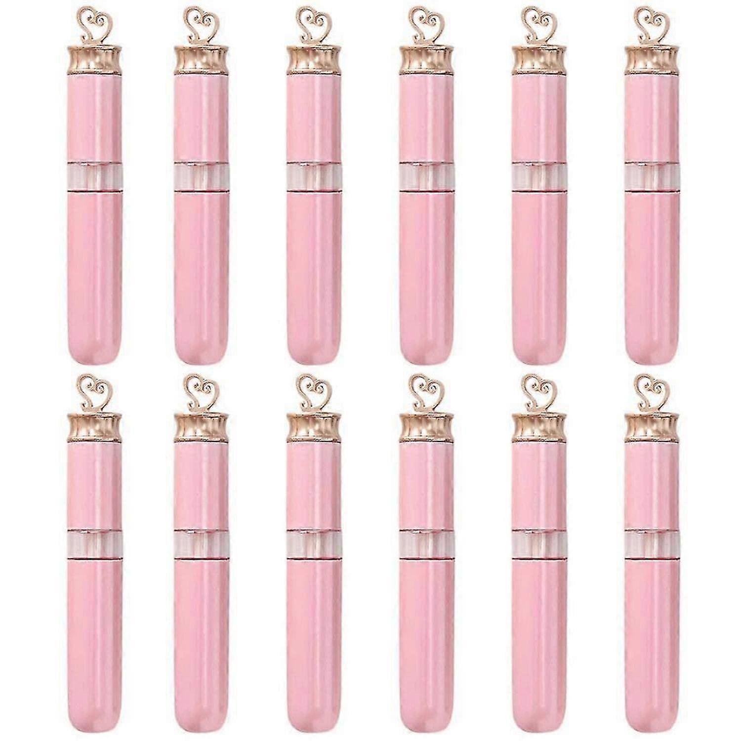 12 Pack 6ml Pink Refillable Bottles Containers Samples Lip Gloss Tubes