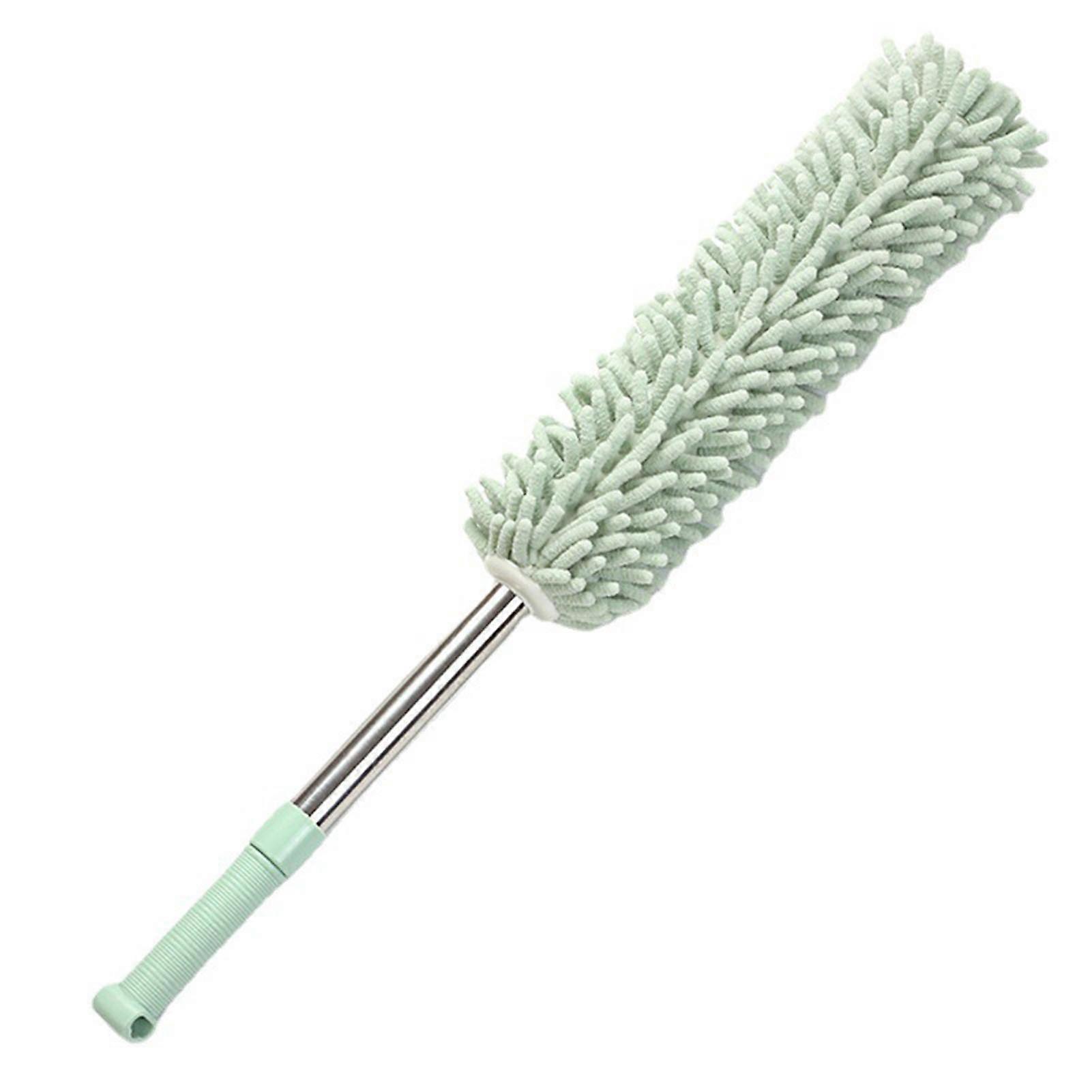 Plumeau à main amovible et lavable en chenille, en acier inoxydable, extensible, pour la maison, le lit, le bureau, vert clair