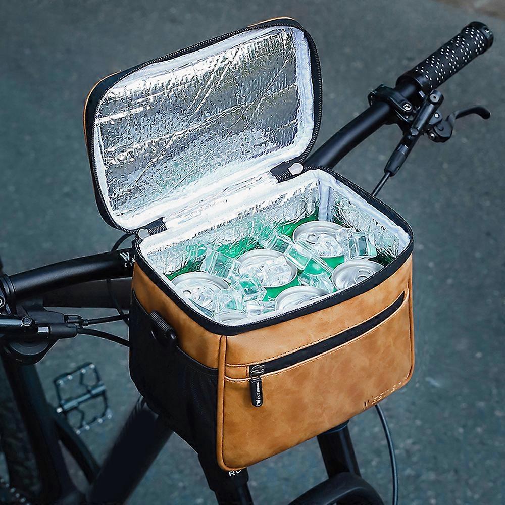 Multifunctional 4.5L Bicycle Handlebar Bag 22x12x18cm PU Leather