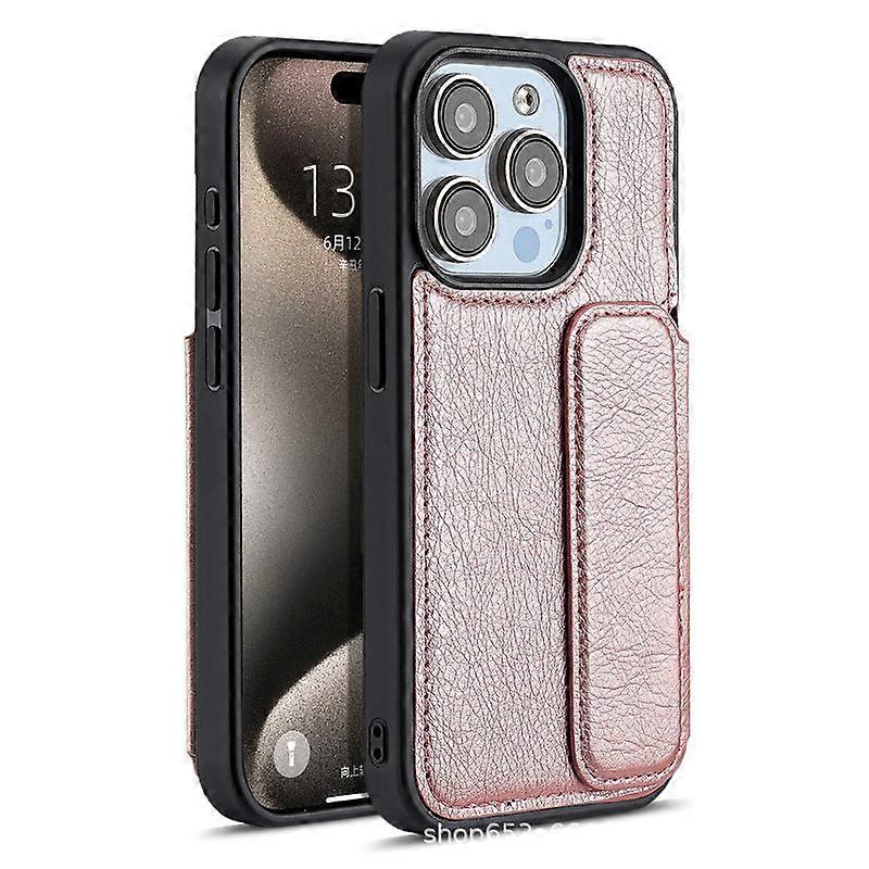 Case For Iphone 14 Pro Max Rose Gold Card Slot Magnetic Flip