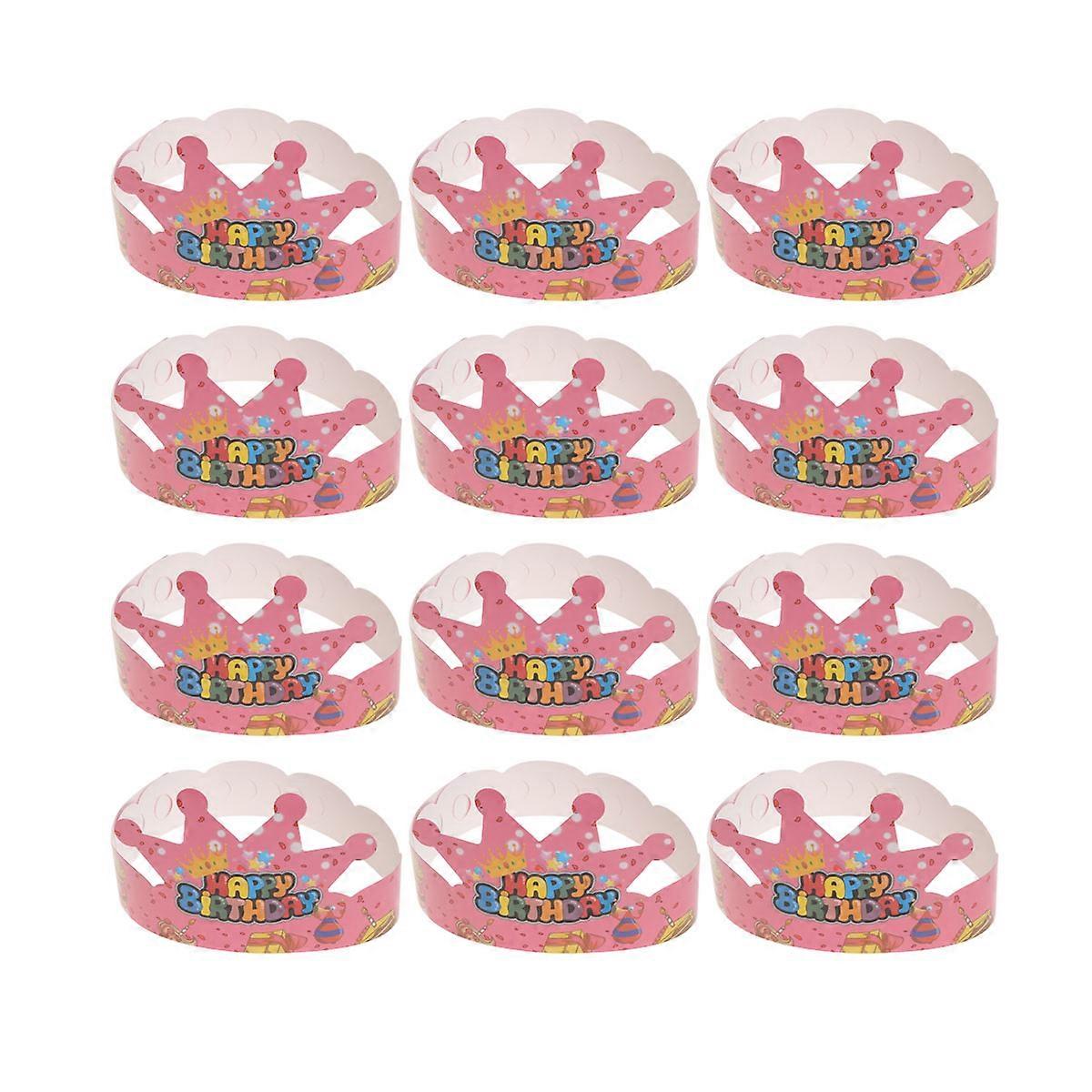 Crown Shape Paper Hat for Birthday Party Elegant Style Easy to Install 25Pcs