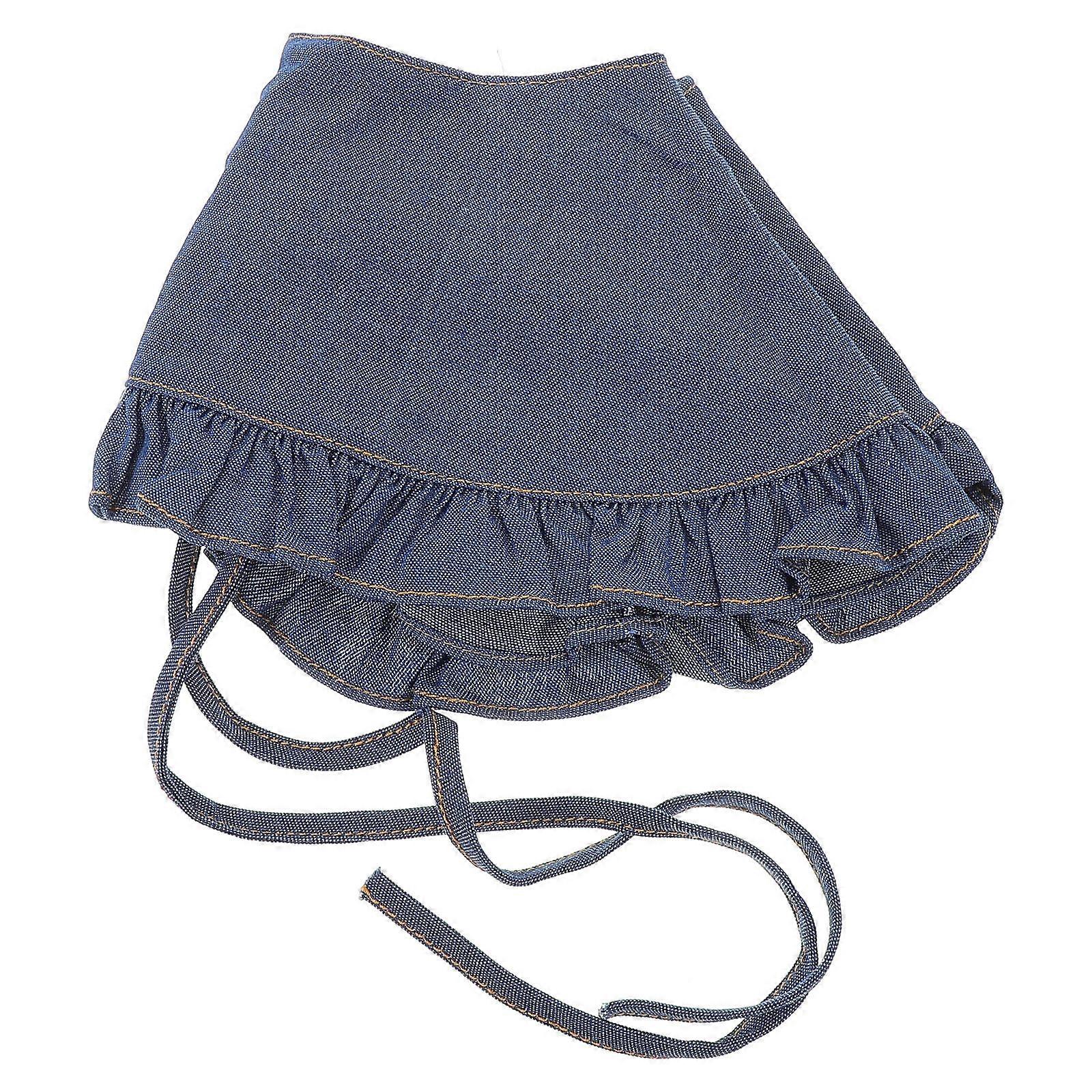 Denim Detachable Collar Fashion Accessory Women Casual Outfit Dark Blue 44.50X19.00X0.80CM Polyester Ruffle 1Set
