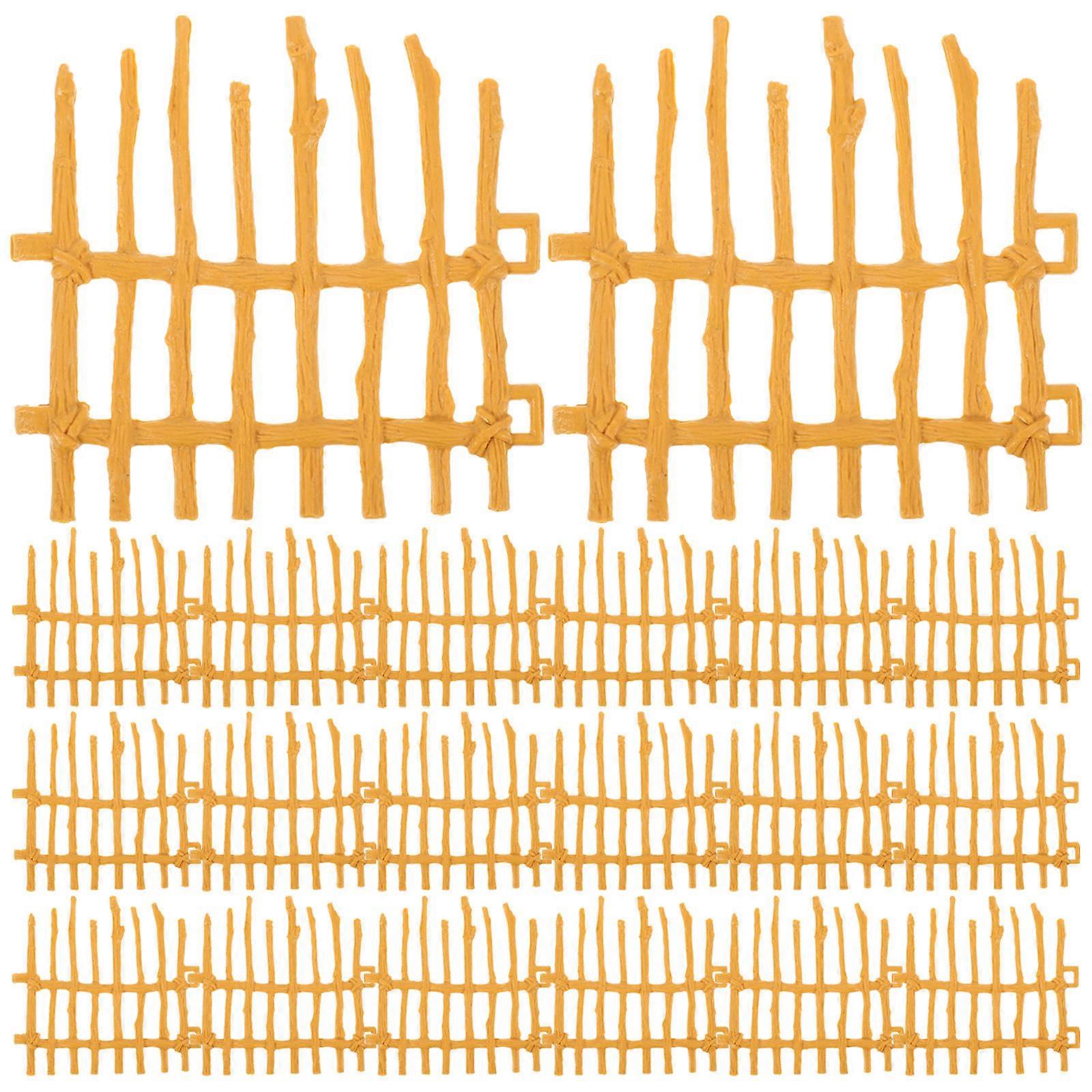 Micro Landscape Fence Plastic Miniature Doll Fences Square Realistic Modeling Indoor Use 20Pcs