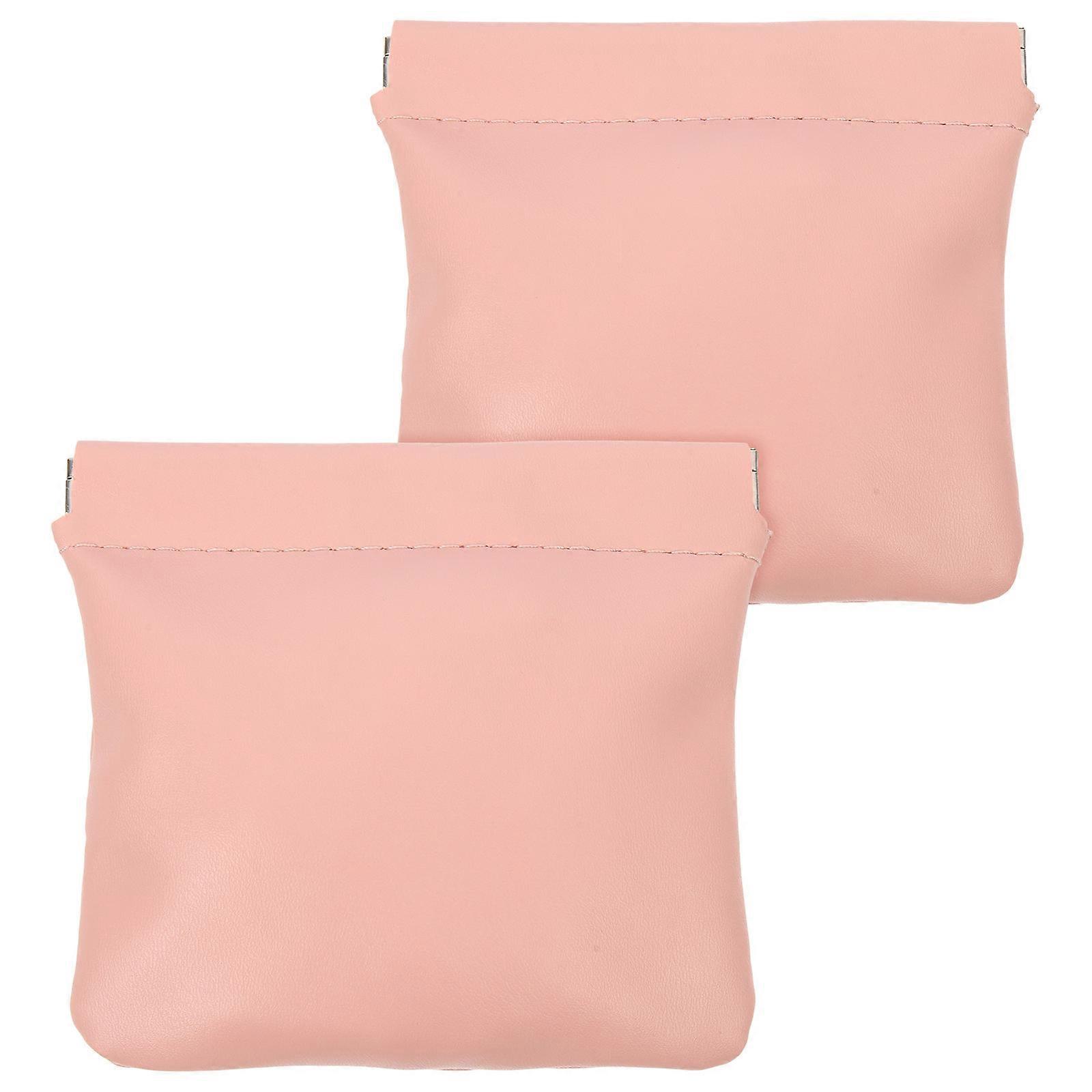 Multi-Functional Makeup Bag Portable Lipstick Bag Business Trips Girls Pink 12x11cm 2Pcs