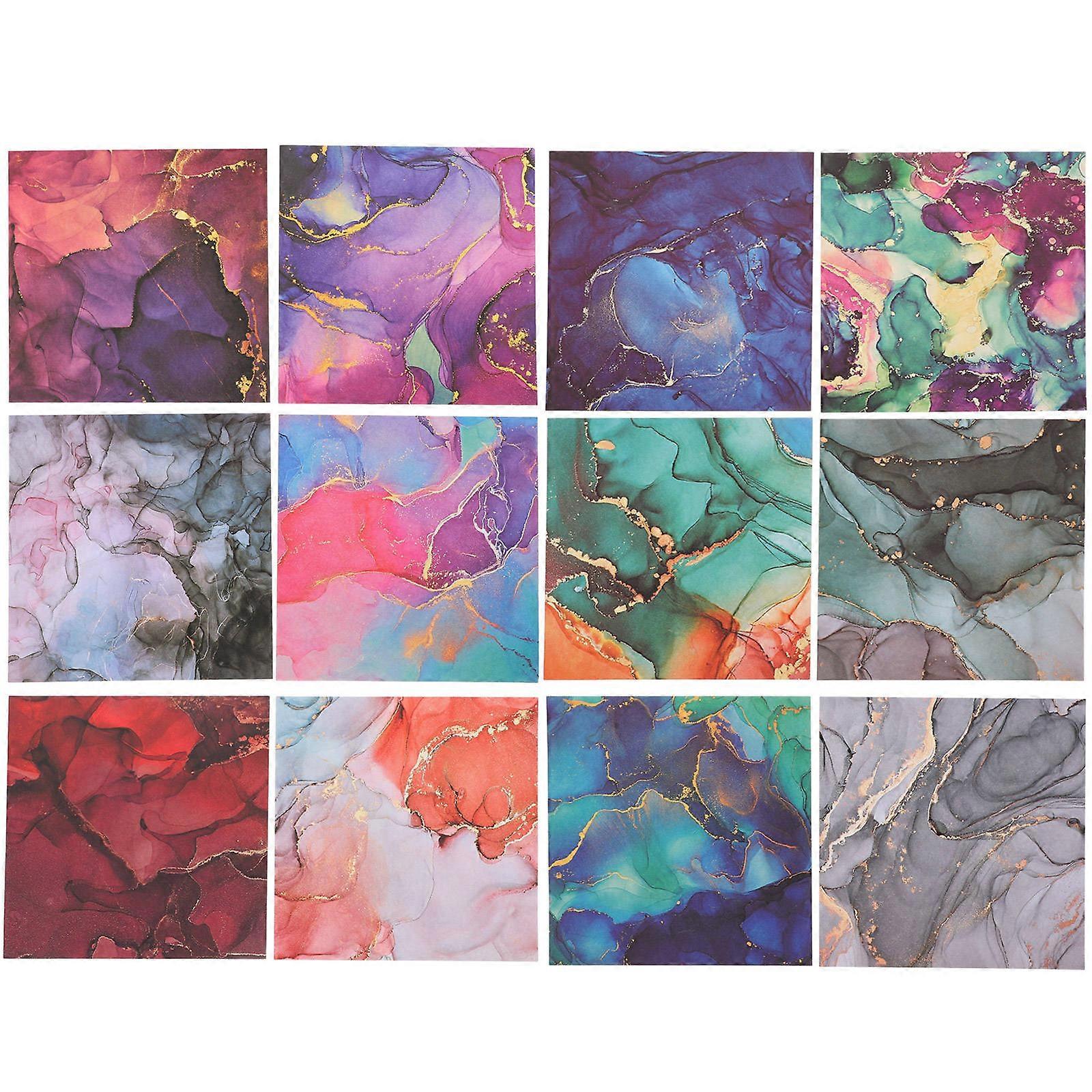 Background Paper For Scrapbooking Multi-Colored 15.5X15.5Cm Making Wrapping Craft Enthusiasts 12 Sheets