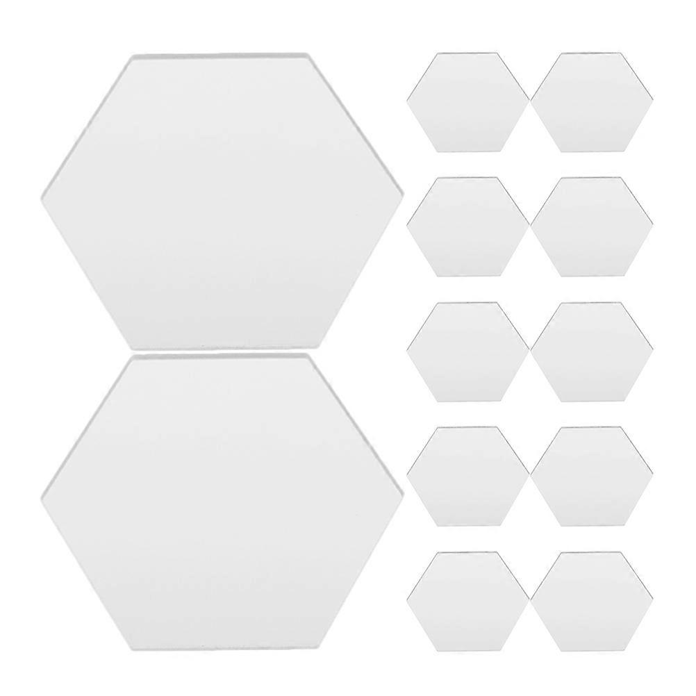 20pcs Hexagonal Acrylic Place Cards DIY Blank Name Tags Transparent Table Numbers Elegant Seating Cards for Wedding Party Decorations