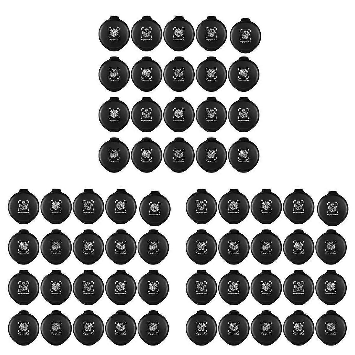 60 Pcs Fingerprint Fingerprint Ink Pad Mini Black Stamp Ink Pad Notary Supplies Identification Secur
