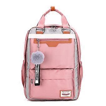 Laptop Backpack Female Teacher Backpack Nurse Bag Anti-theft Travel Backpack (Pink)
