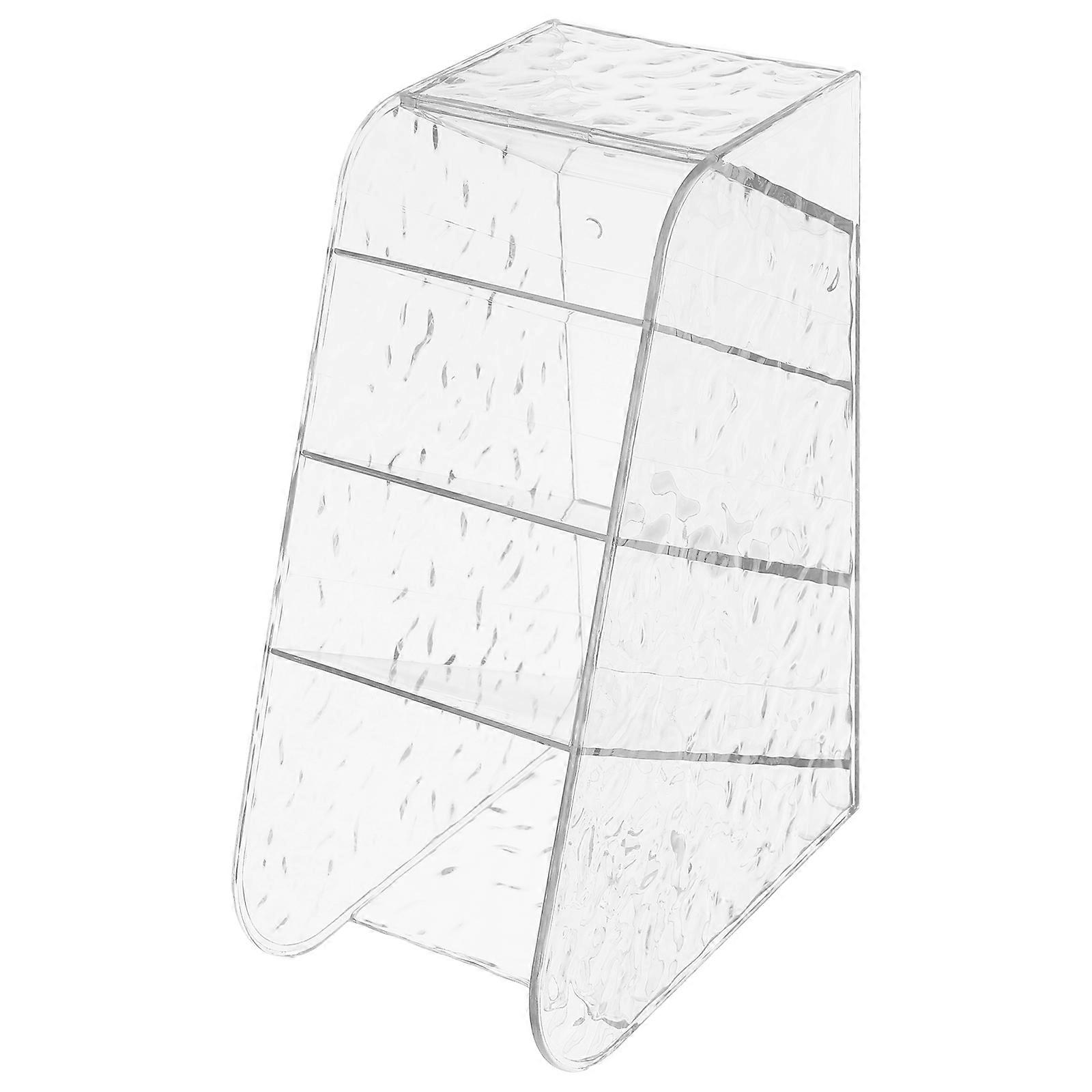 Angled Transparent Pen Holder for Desk – Multi Layer Clear Plastic Pencil Stand for Office and Home Use