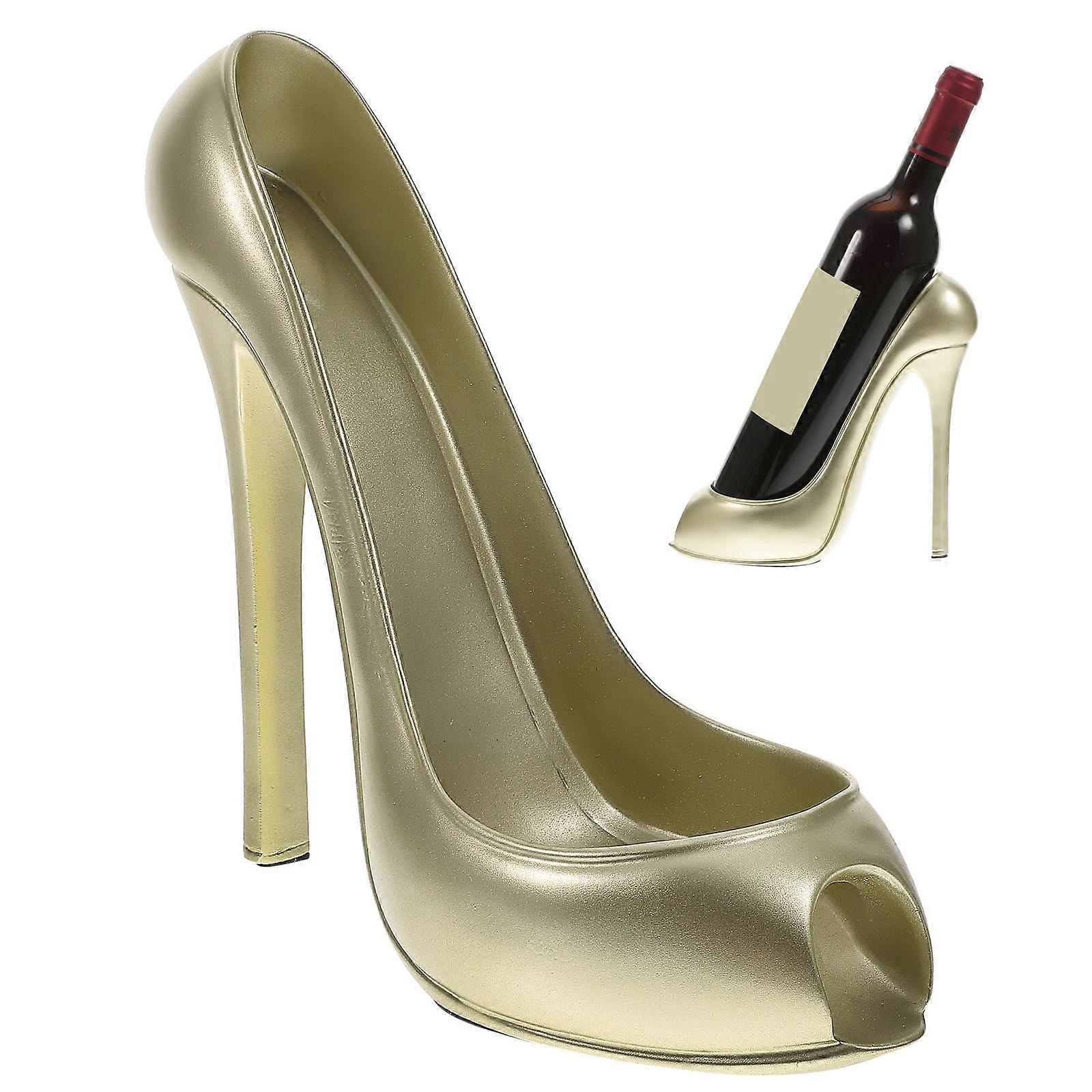 Holder Stand Resin Craft High Heel Shoe Shape Golden 8.65X7.47X3.93in Use 1Set
