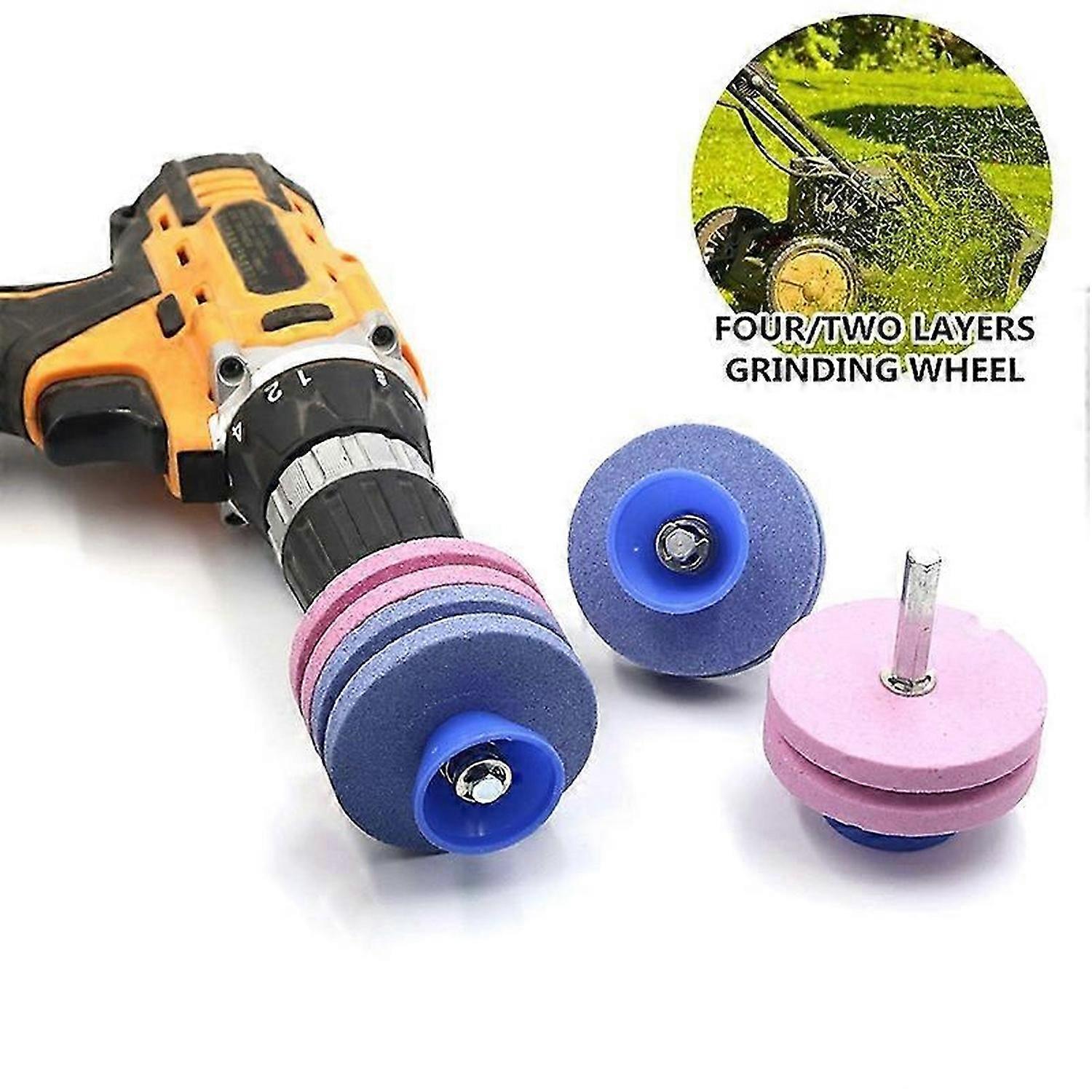 Lawnmower Dull Blade Sharpener,Double Layer Lawn Mower Blade Sharpener Tool
