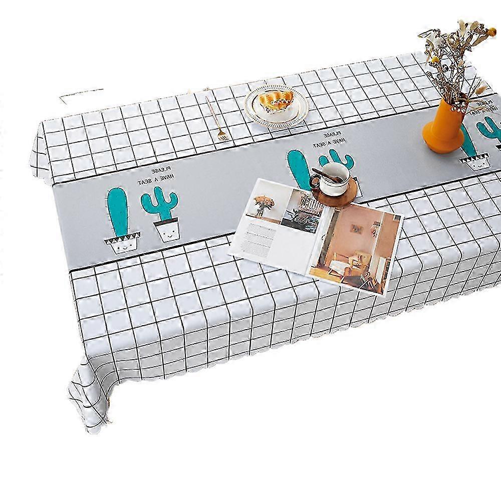 Wrinkle-Resistant Cotton Linen Tablecloth with Fringe, Grey Rectangular