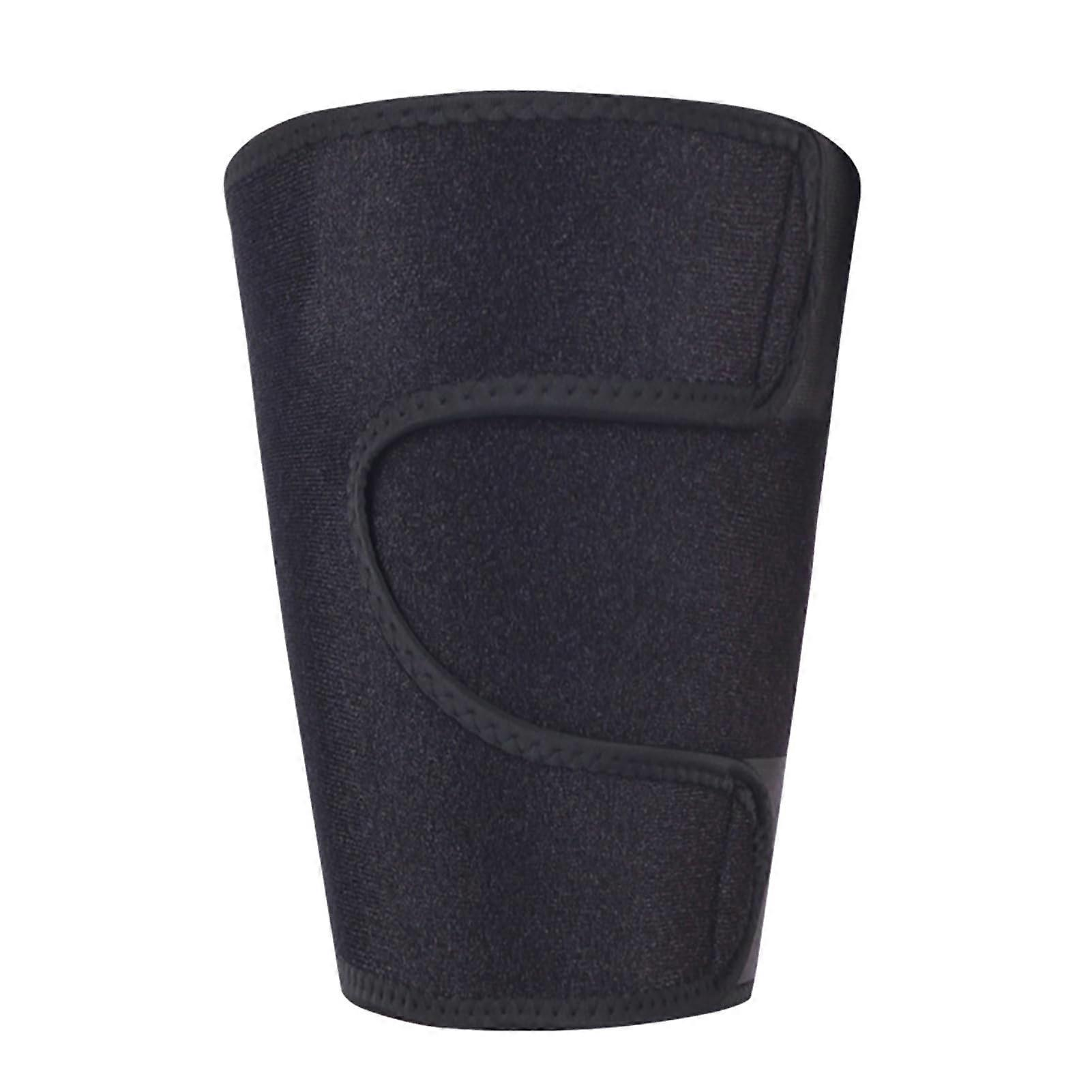 Adjustable Thigh Brace for Compression Support, Black Thigh Sleeve for Football, Leg Support for Athletes