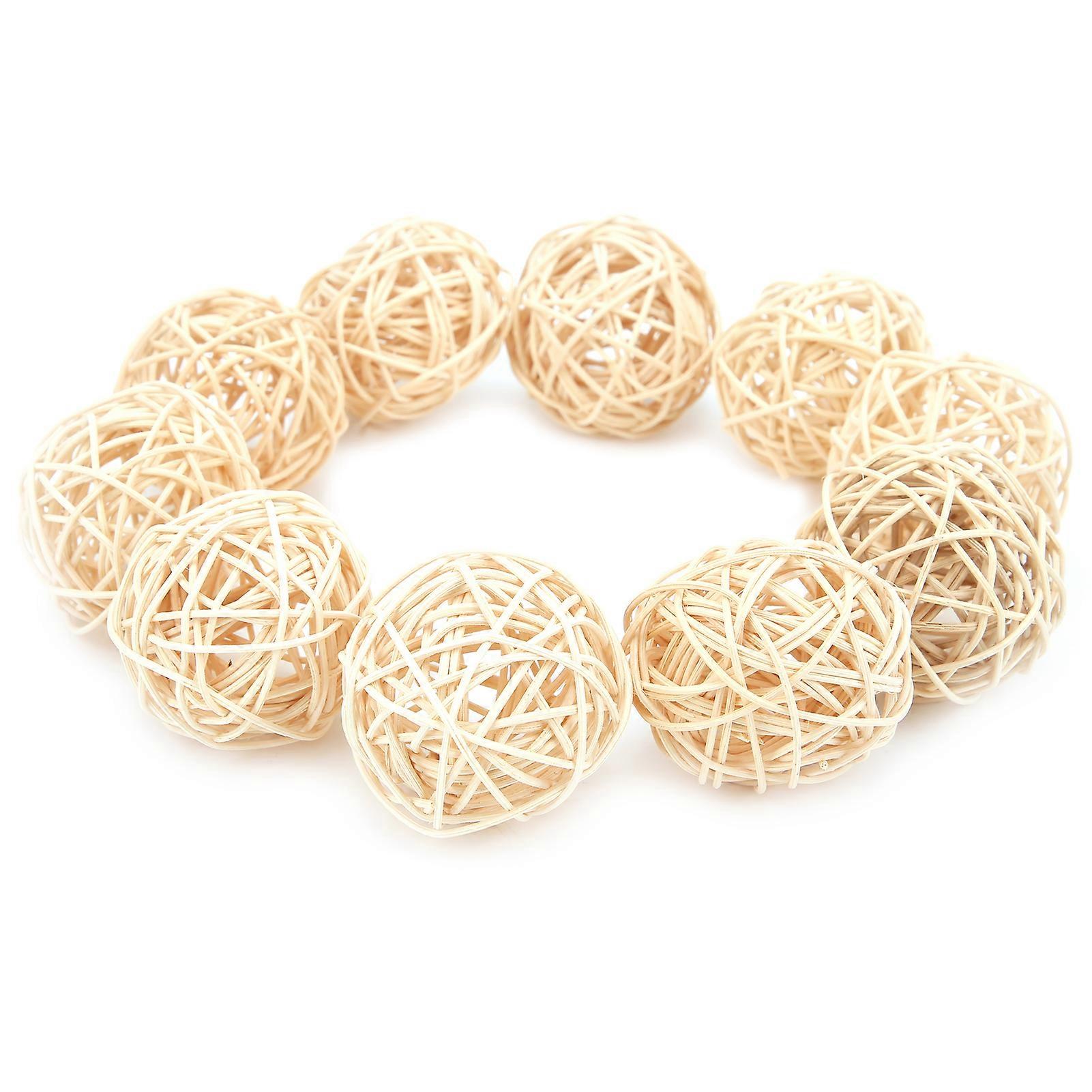 Sepak Takraw Toy Natural Color Rattan Safe and Harmless Parrot Small Animal Chew Toy for Parrot5CM