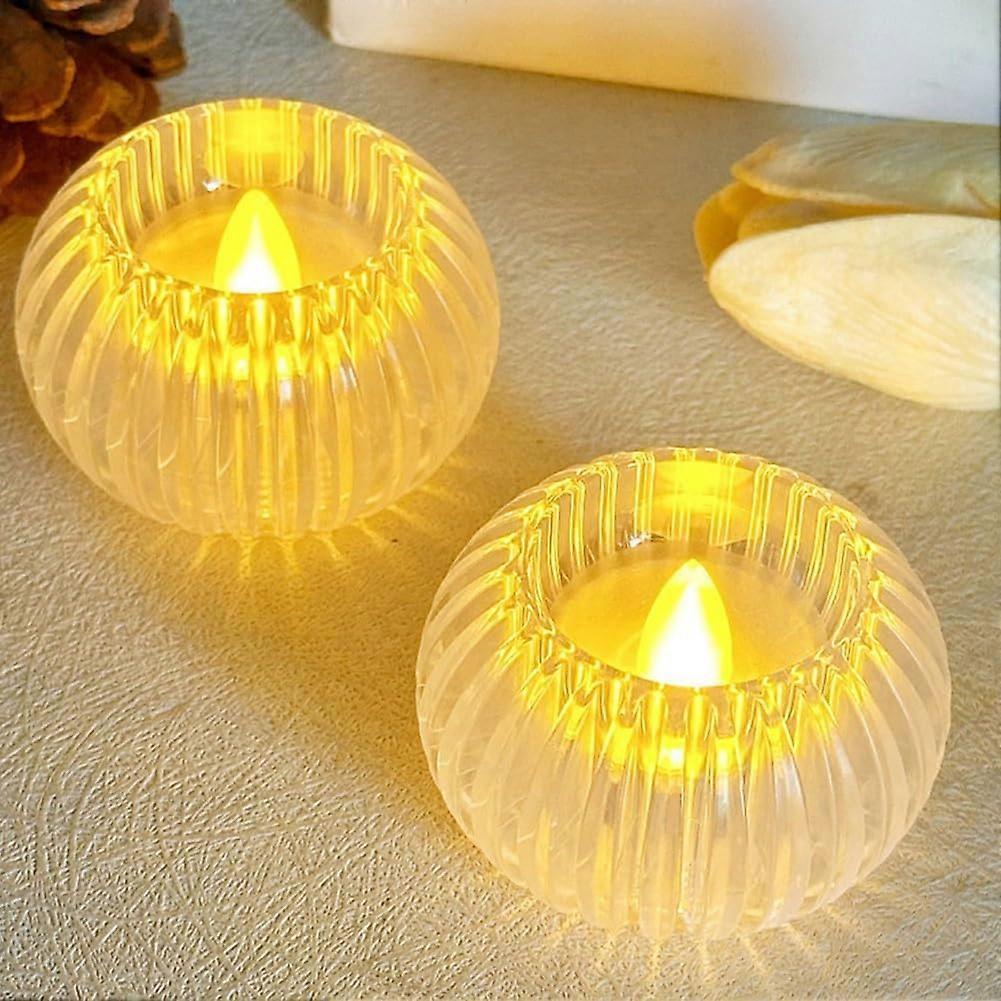 Mini Candle Light LED Desk Decoration Lamp  Realistic Flickering Flame Effect for Romantic Dinners or Relaxed Evenings (2 Pieces)