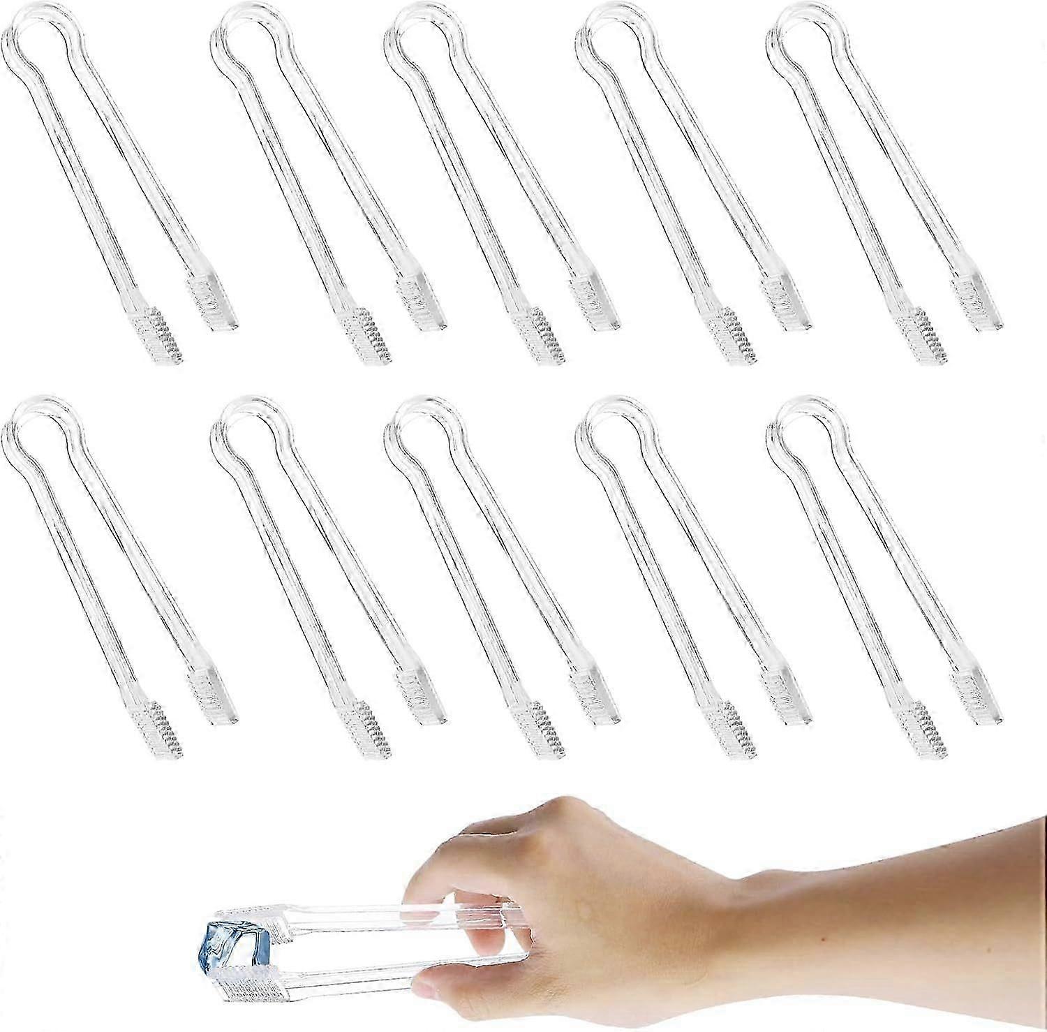 10Pcs Plastic Buffet Serving Tong, Small Buffet Serving Tongs Set Clear Kitchen
