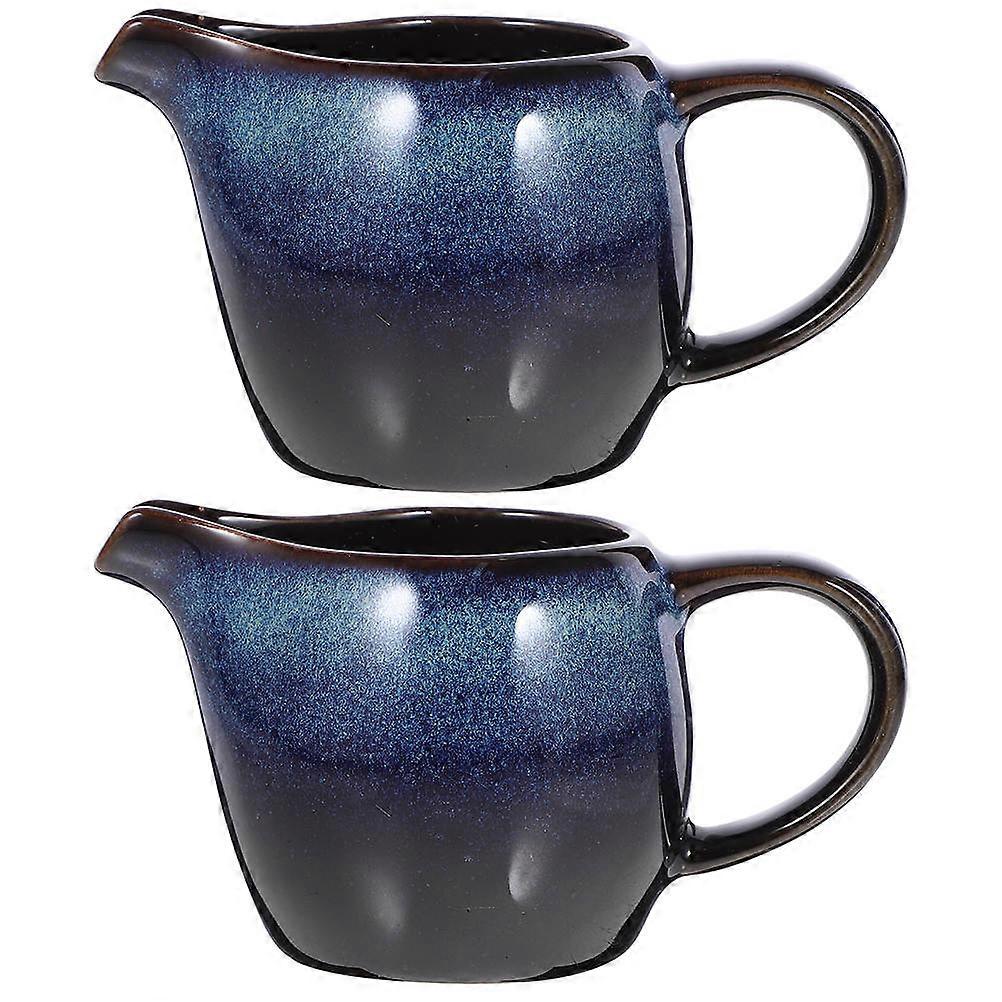 Ceramic Creamer Pitcher European Design For Home Use Blue 11.00X6.80X5.40CM Storage 2Pcs