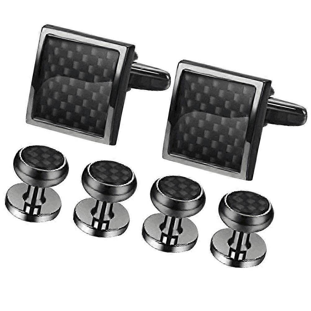 Sleeve Button Cufflinks and Studs Set for Men Tuxedo Accessories 6Pcs