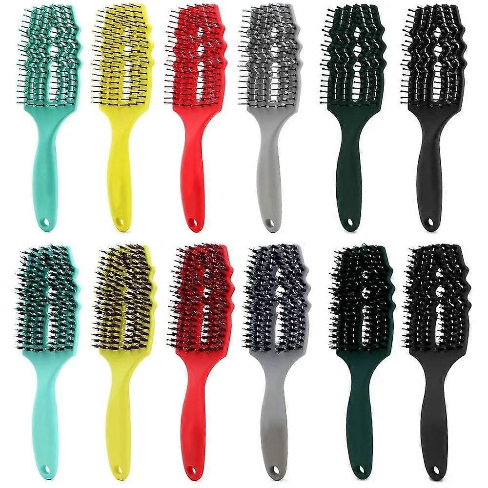 Hair Brush for Detangling and Styling, Ergonomic Lightweight Design, Soft Multi-Purpose Bristles, Yellow for Women and Men