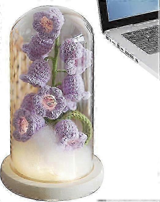 Artificial Flower Lamp for Bedroom, LED Table Lamp with Glass Lampshade, Decorative Flower Desk Light