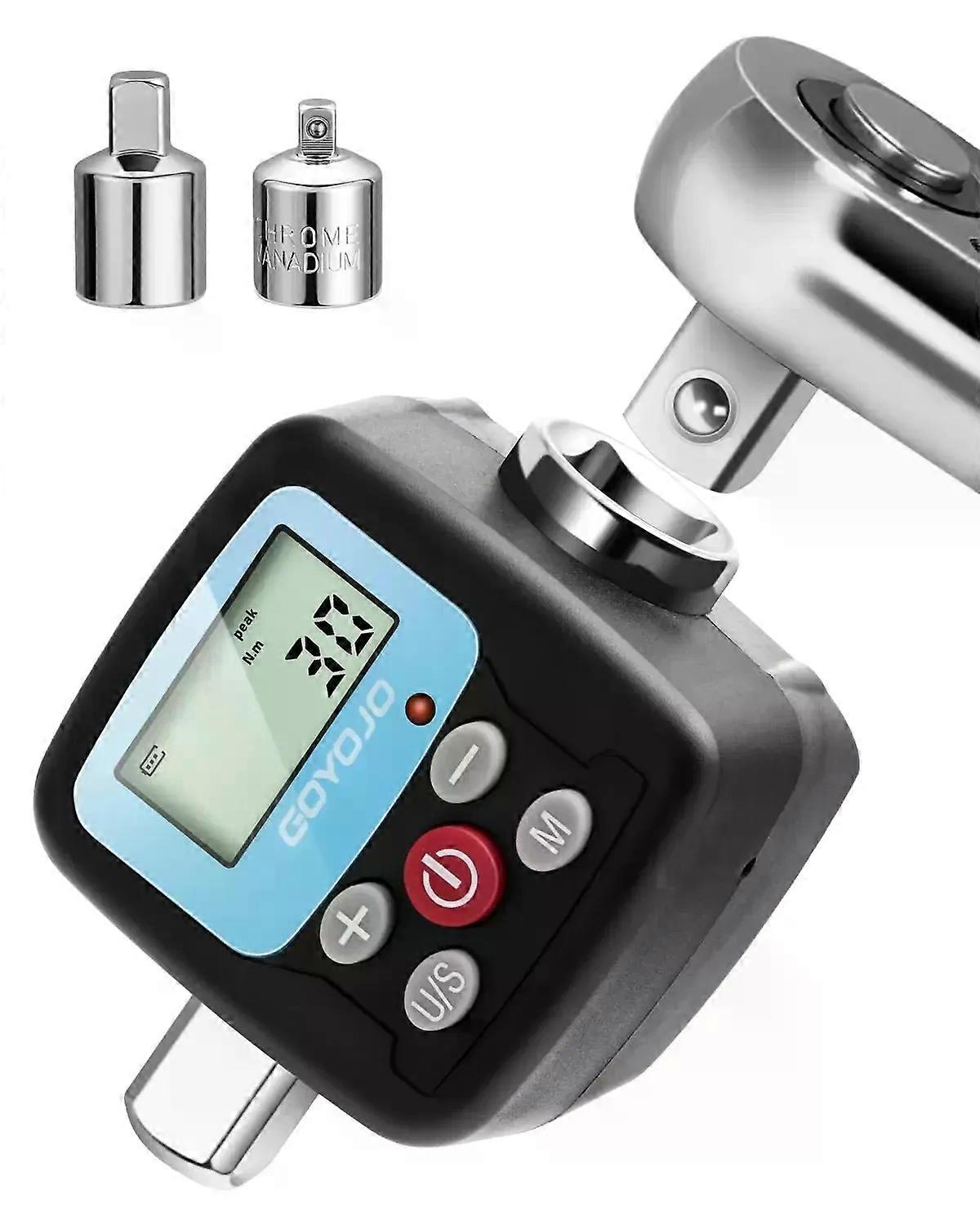 Stand GOYOJO Digital Torque Wrench Adapter - Precision Electronic Torque Tool Converter and Meter with LCD Display, Includes 1/2", 1/4