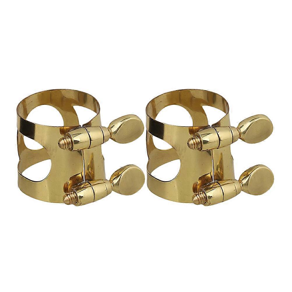 2pcs Alto Sax Mouthpiece Clamp, Lightweight Secure Fastening Screw Design for Alto Saxophone, Portable & Stylish Grip for Musicians