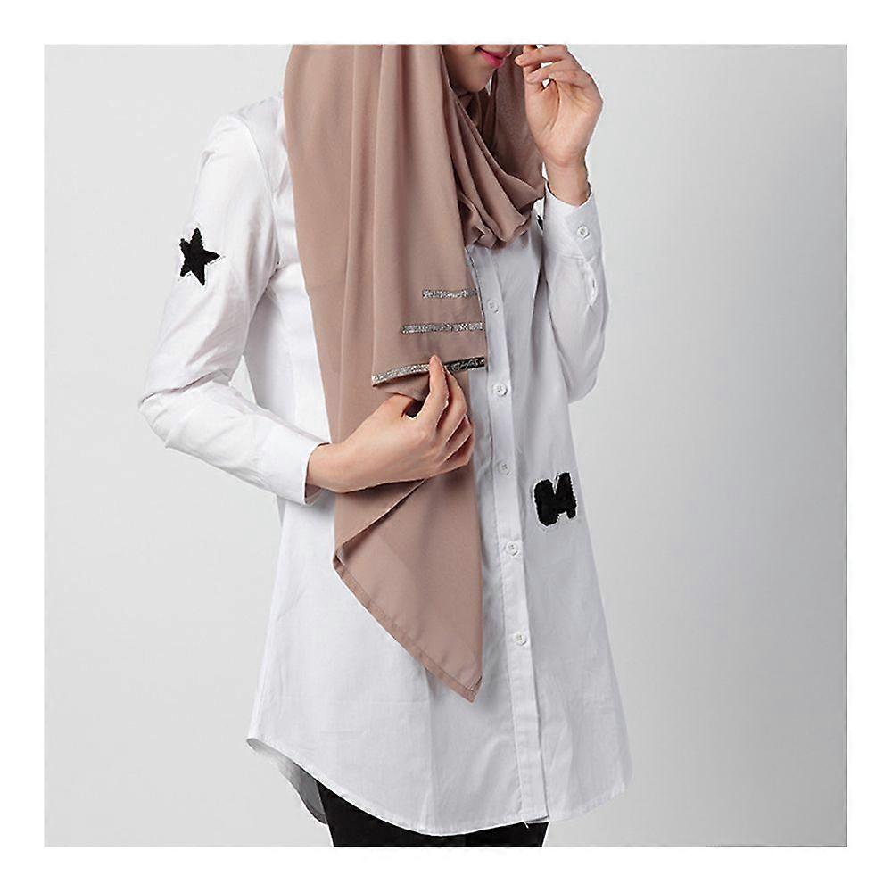 Muslim Slim Long White Sommerbluse