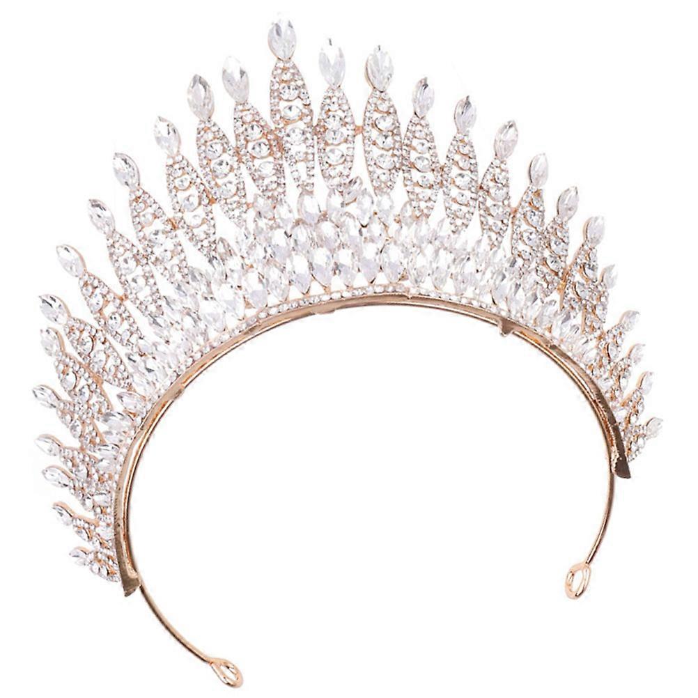 Crown Decoration For Party Hair Accessory Golden 19x9cm Visual Effect Enhancement 1Pcs