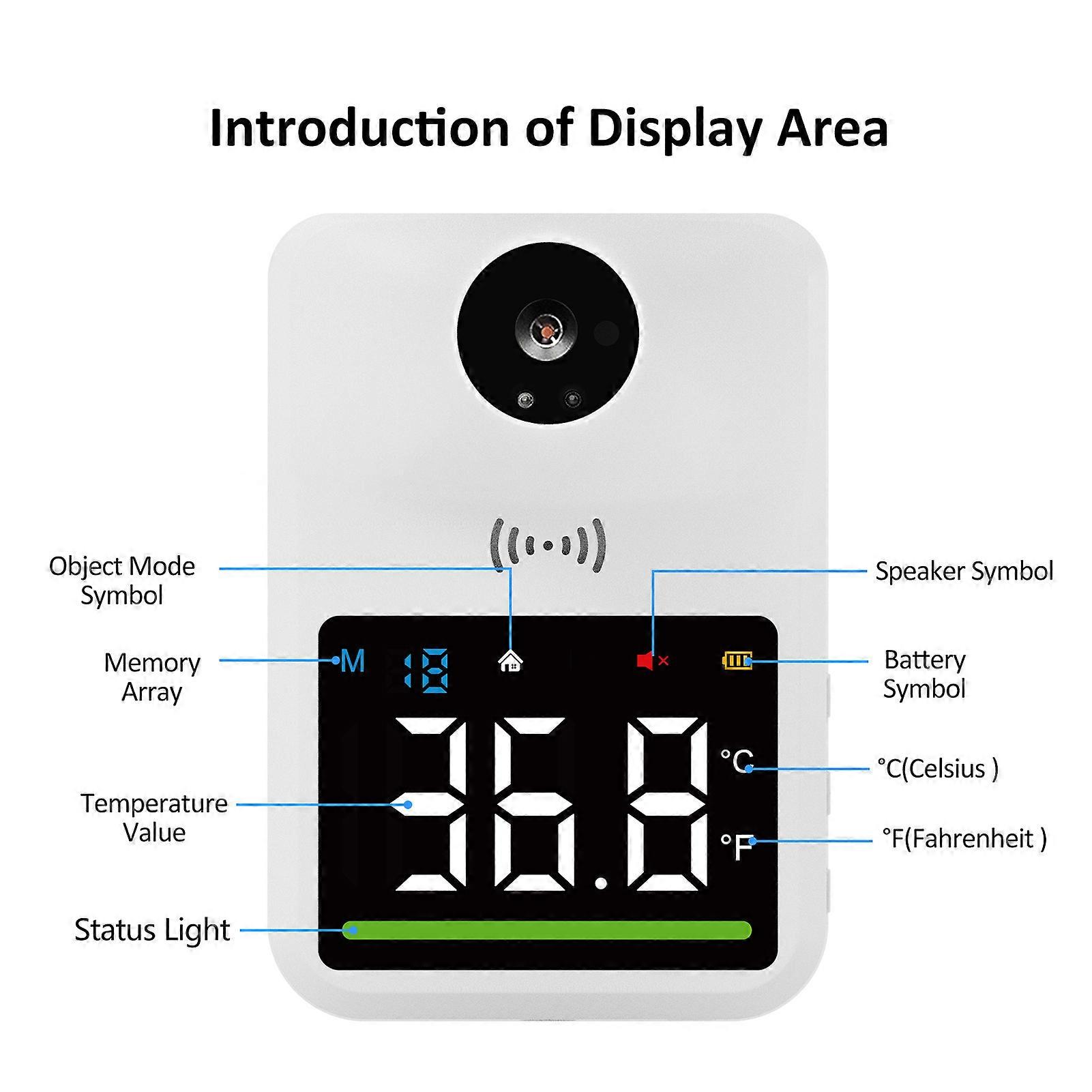 Infrared Non-contact Temperature Gun Winter Thermometer HD Display Screen 50 Data Storages ℃/℉ Unit 30 Days Standby White Colour