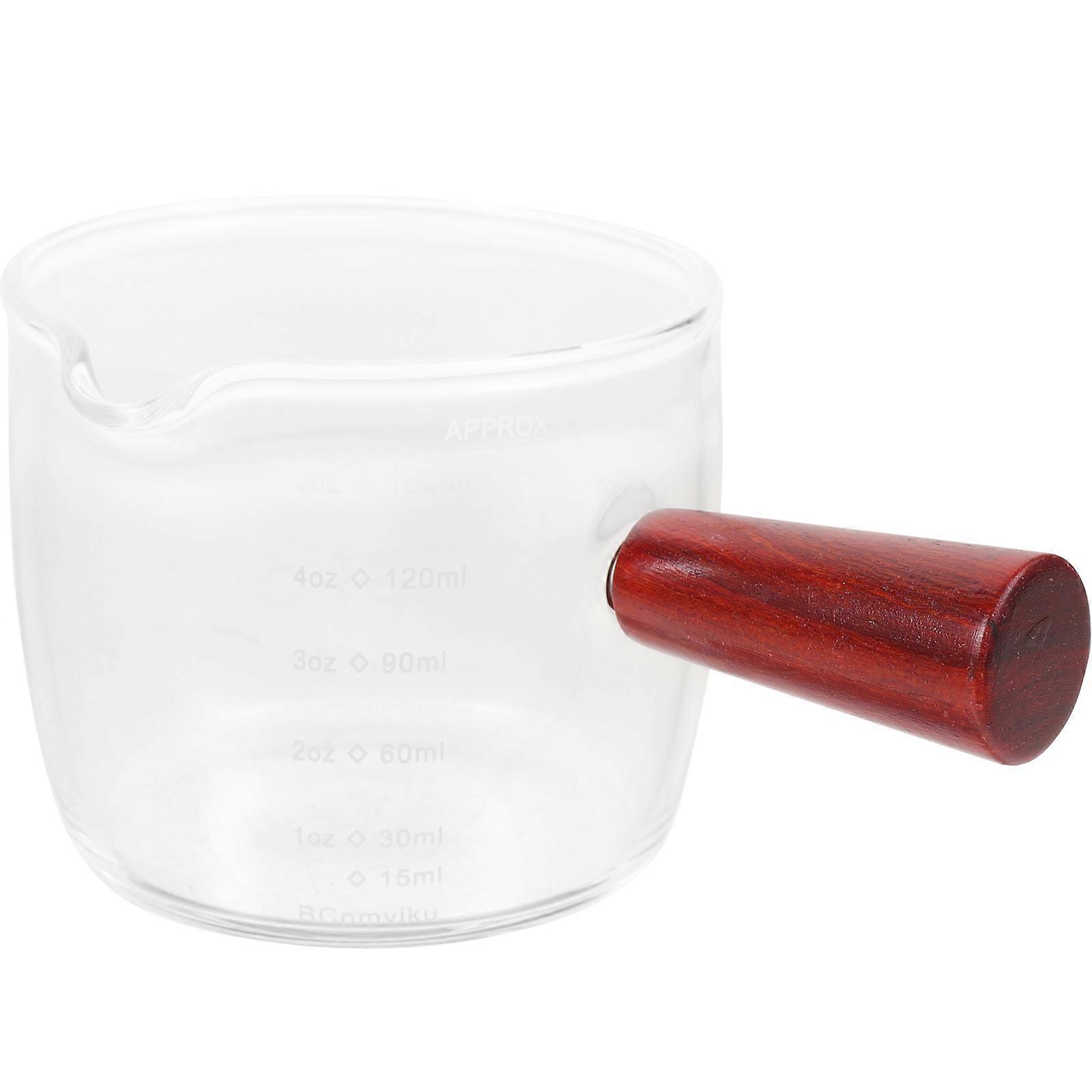 Multi-Function Coffee Cup Borosilicate Glass With Wood Handle For Dining 1Pcs