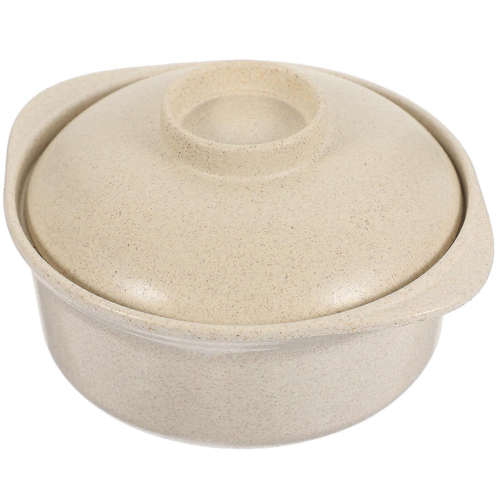 Microwavable Porridge Bowl with Lid for Indoor Use Double Handle Design Easy to Clean 1Pack
