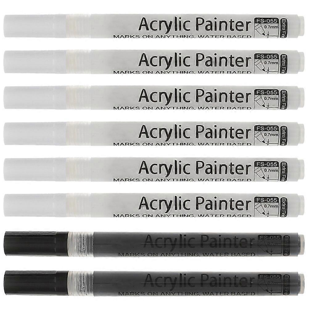 8pcs Acrylic Paint Markers Fine Tip Permanent for Artists, Students, Beginners – Ergonomic, Portable, Safe & Reliable