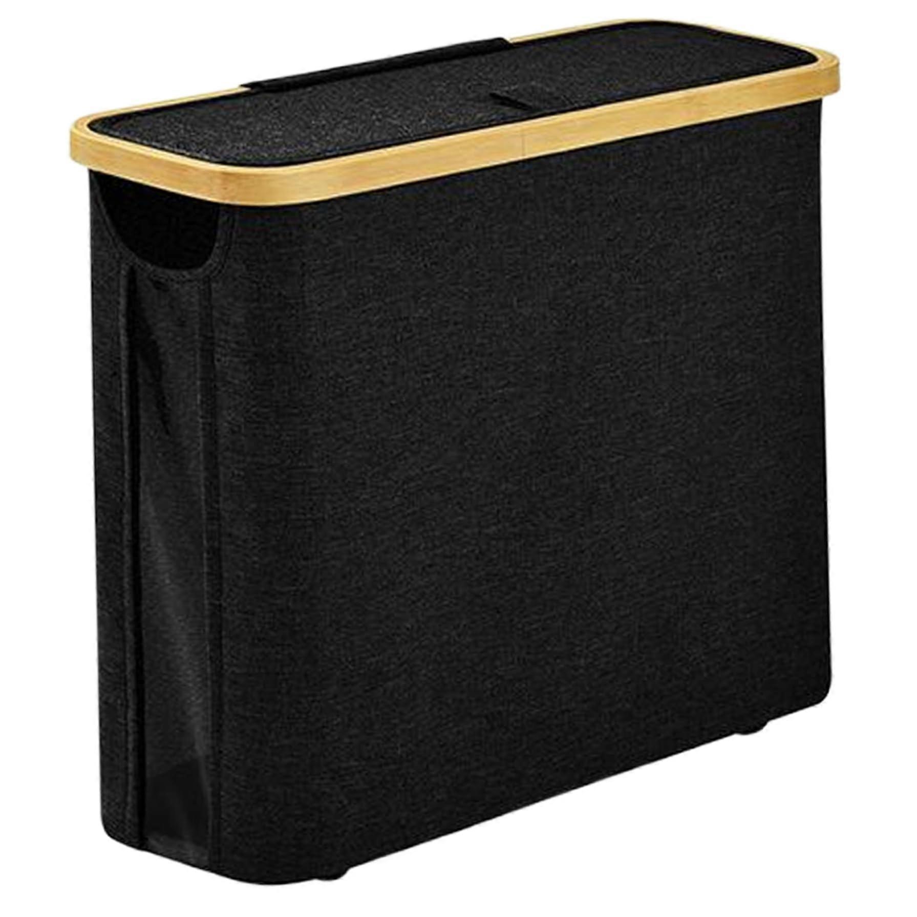 Toilet Roll Storage Foldable Waterproof Bathroom Box 18 x 6 x 15 Inch Black