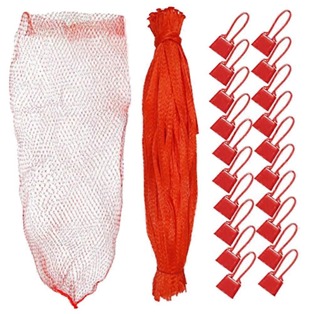 Vegetable Storage Net Bags Mesh Bags for Eggs Red 30.00X4.50X2.00CM Shopping 100Sets