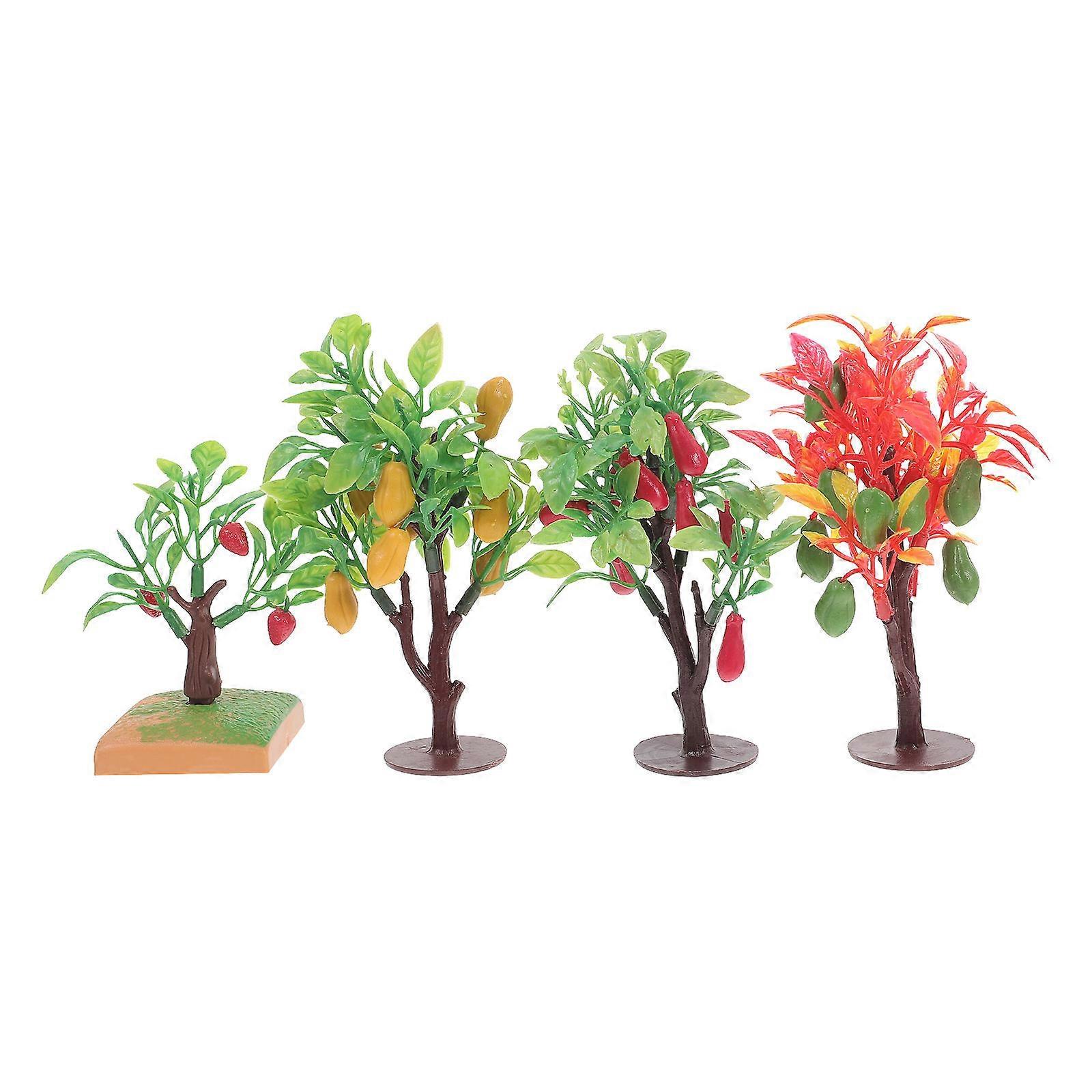 Simulation Fruit Tree Model for Decor with 4Pcs Micro-Landscape Decoration