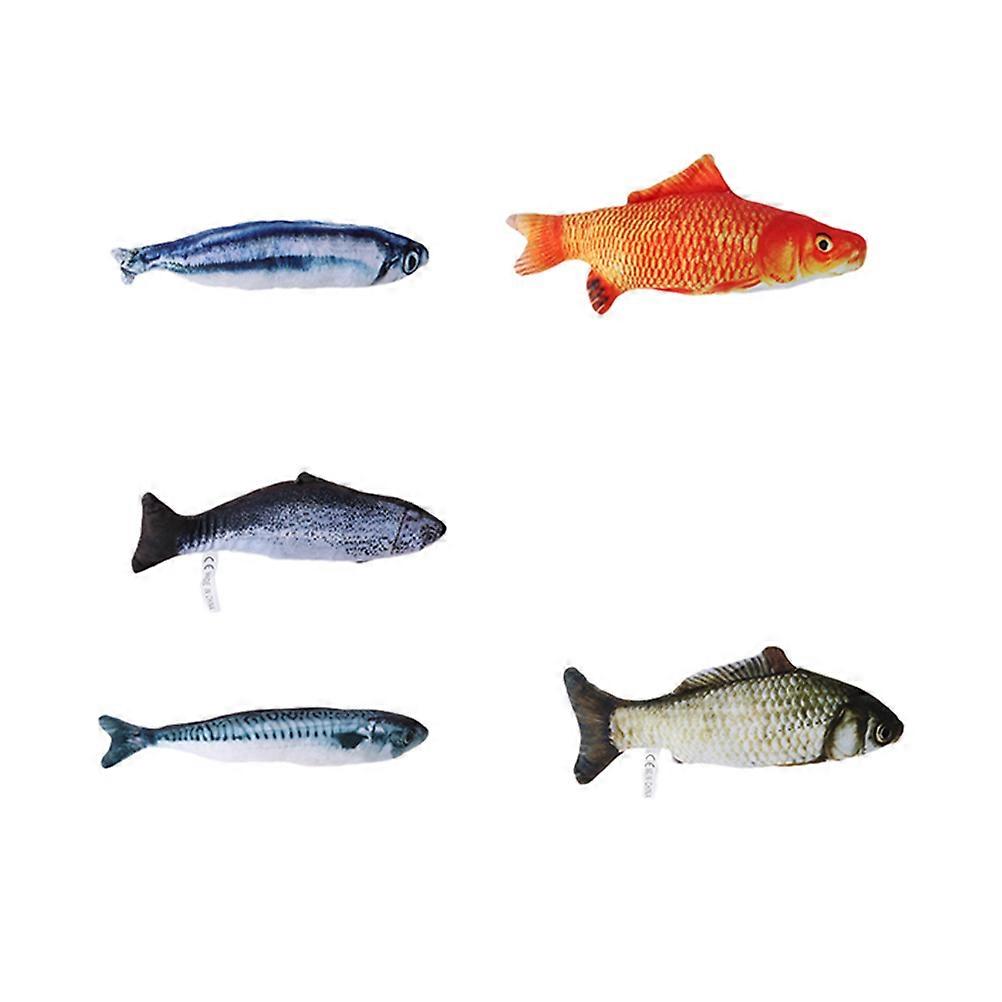 Creative Plush Fish Toy for Cats Home Decoration and Assorted Color 5Pcs