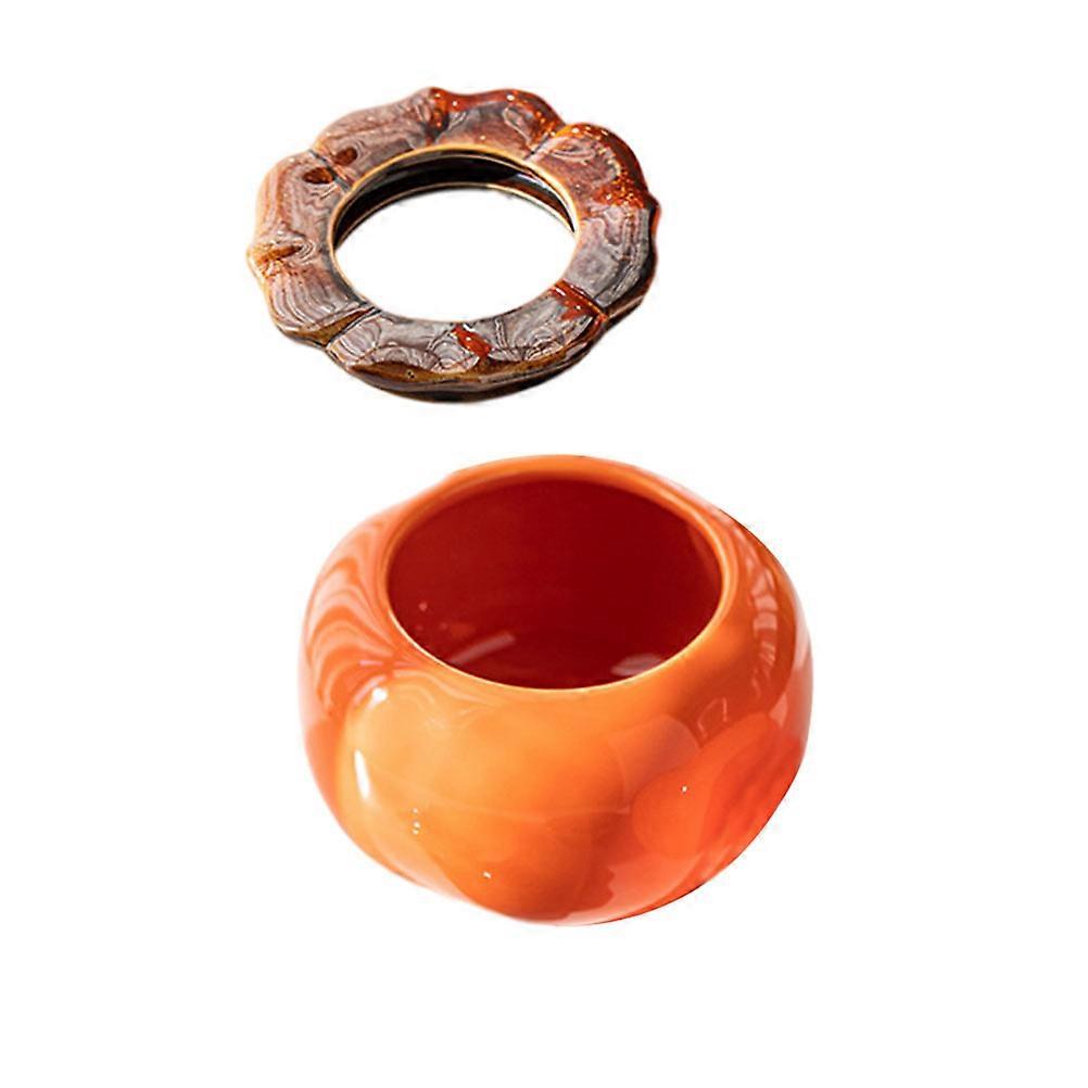 1Pc Creative Persimmon Shaped Flowerpot Decorative Ceramic Plants Container
