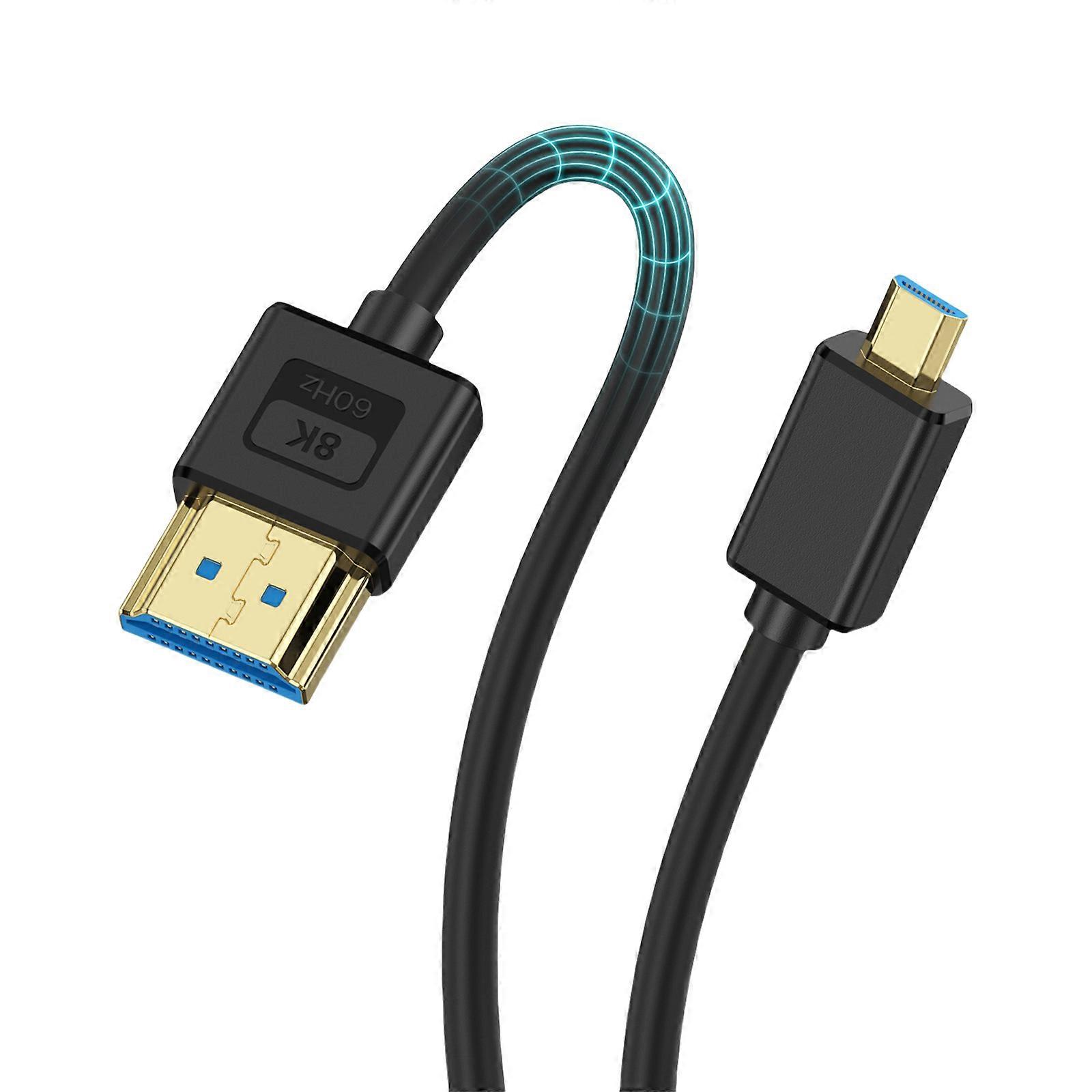 Left Angle Microed 1080p Camera Cord Silicone Construction HDCP 2.3 Backward Wide Compatibility Multicolor