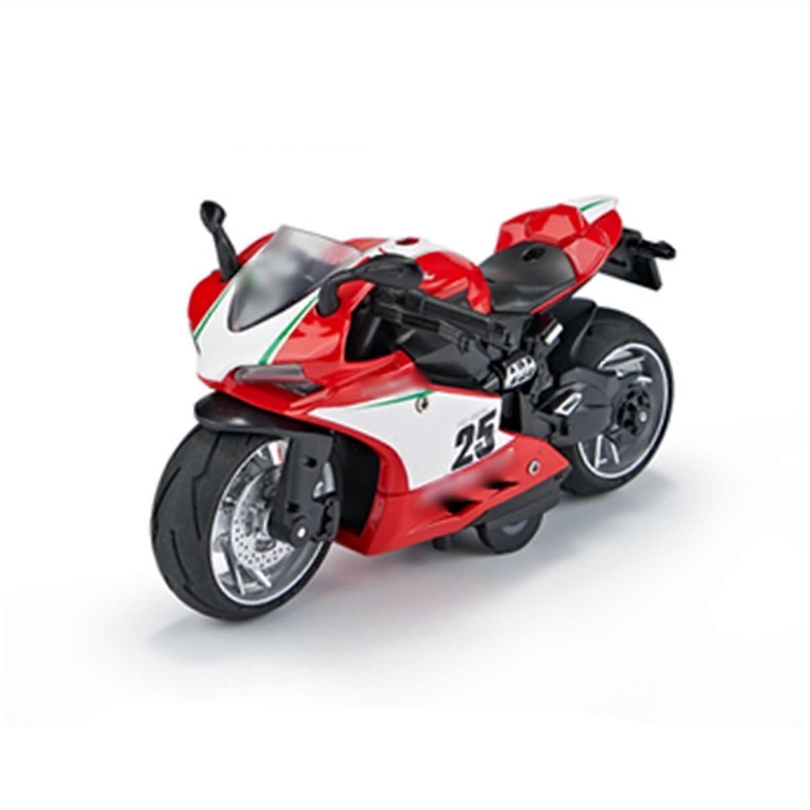1:12 Scale Alloy Diecast Racing Motorcycle Model with Sound and Light Features for Kids Gift Red Box