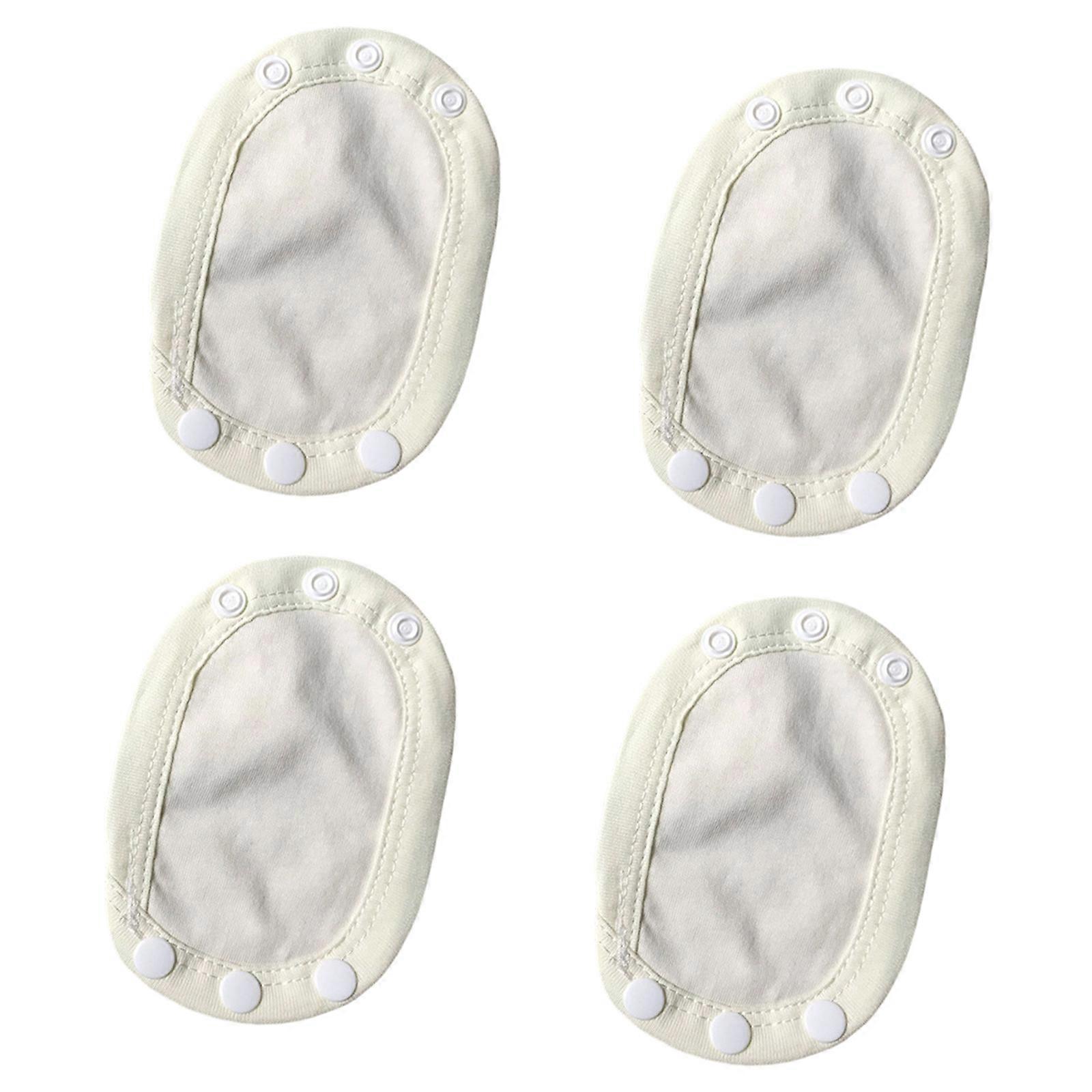 Pack of 4pcs Reusable Diaper Extension Panel Feature Easy Installation T3 Plastic Snap Secure Fit Soft Cotton Design  Yellow
