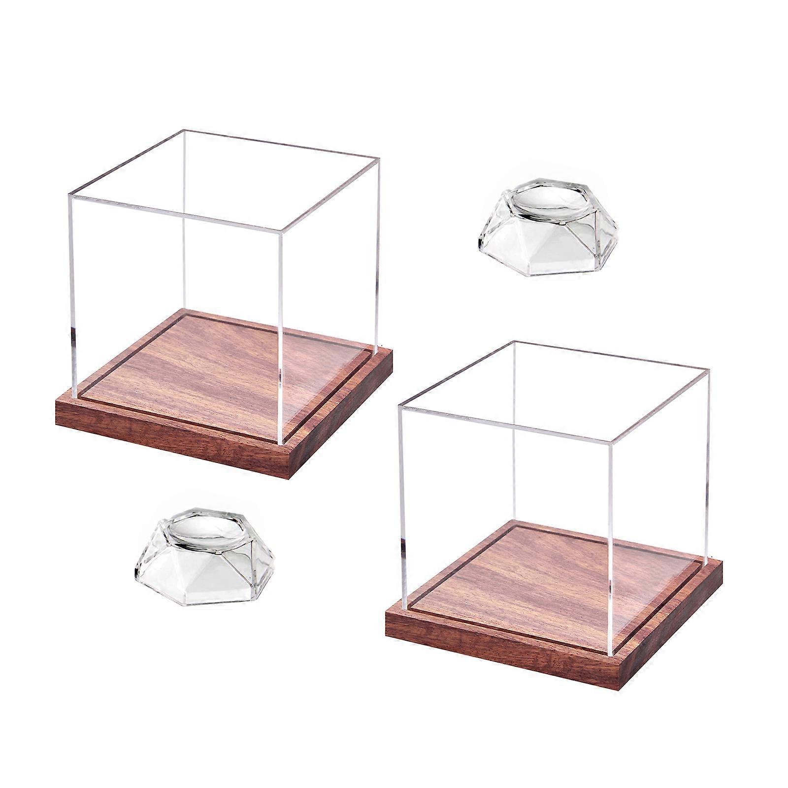 Sun Protecting Baseball Showcases Box With Durability Acrylic And Wood Base for Single Ball Signature Protecting Multicolor